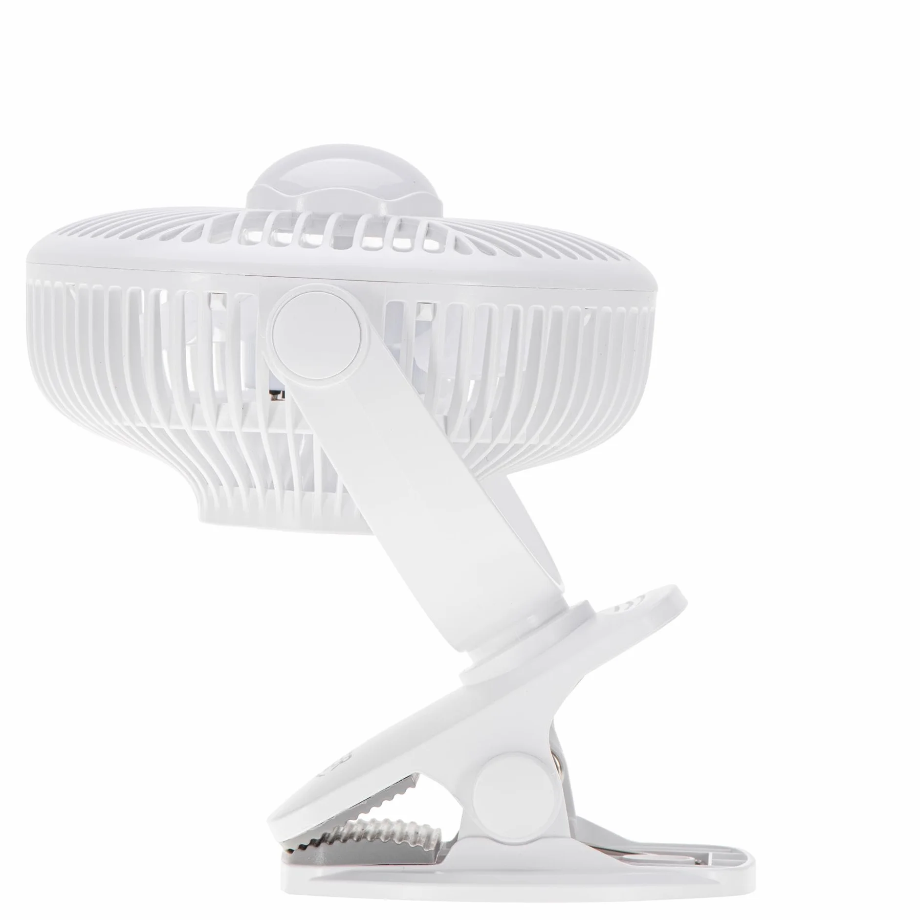 ADLER EUROPE Wentylator stołowy z akumulatorem i zaciskiem - Wentylator USB z oświetleniem LED - 3 prędkości i możliwość obrotu o 360° - Wentylator z zaciskiem 15,3 x 10,5 x 19,9 cm - Biały