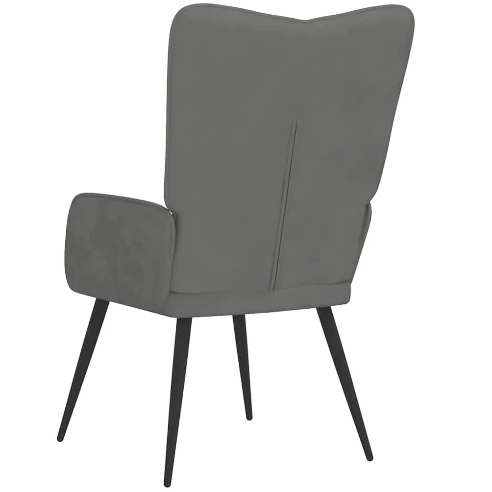 vidaXL Fotel, ciemnoszary, obity aksamitem