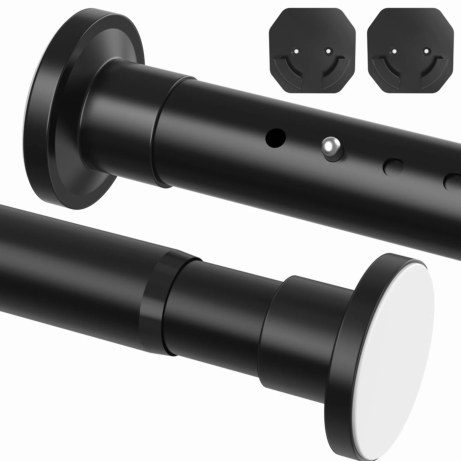 WELDUN Wysuwany drążek teleskopowy do zasłon 98-200 cm Φ32 mm czarny