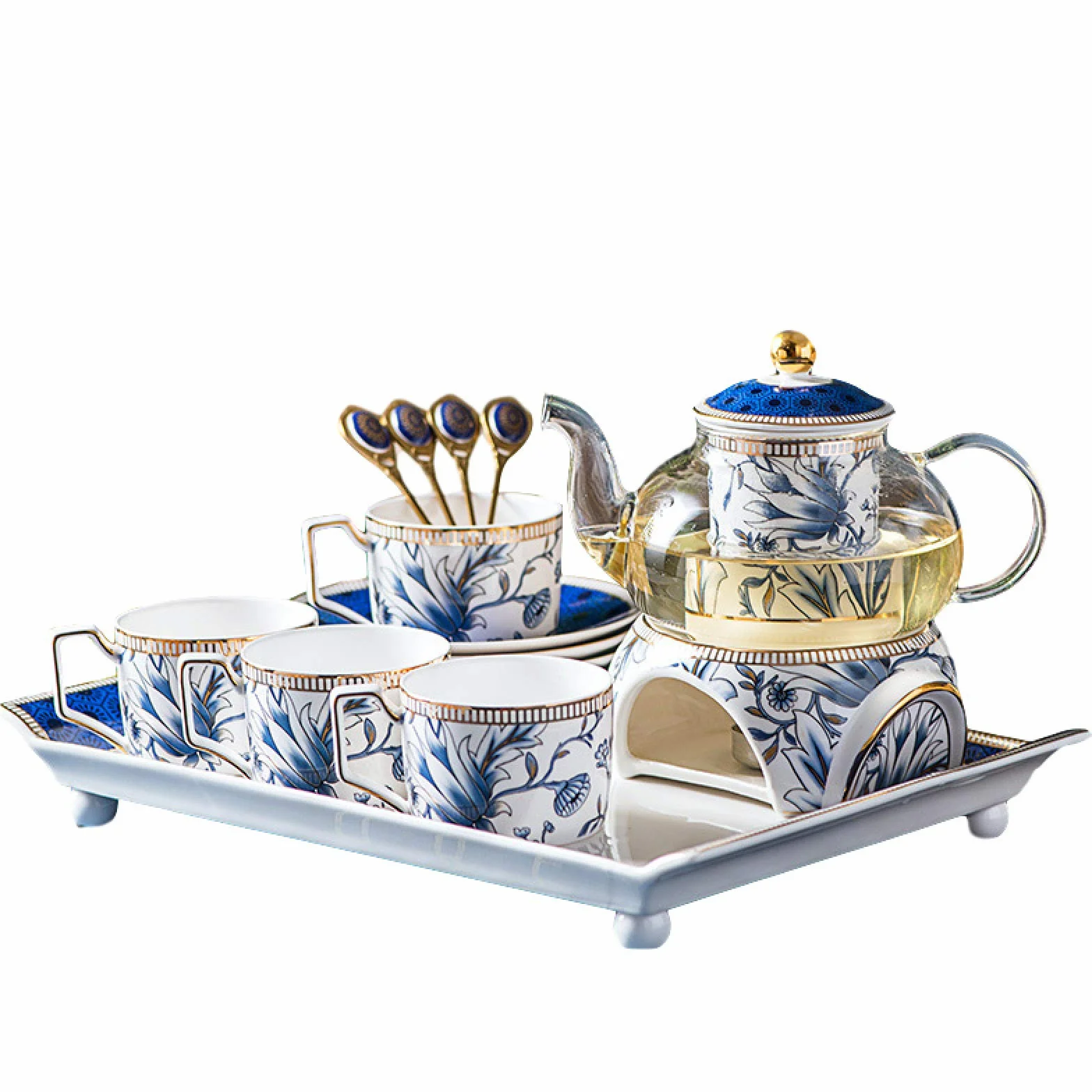 zestaw do herbaty, Zestaw filiżanek i spodków do herbaty, porcelanowy zestaw kawy z porcelany kostnej Zestawy dla kobiet Odpowiednie popołudniowej