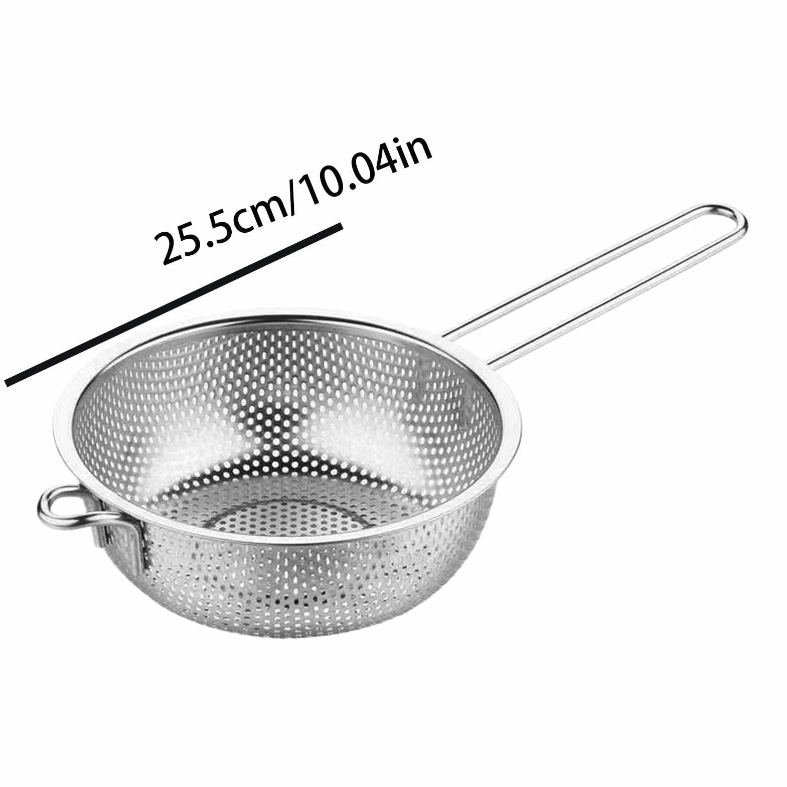 Sitko do makaronu – odporny na wysokie temperatury filtr do łatwego osuszania z wygodnym uchwytem, durszlak ze stali nierdzewnej z drobną siatką do owoców, warzyw, makaronu, sałatek, frytek, gotowania