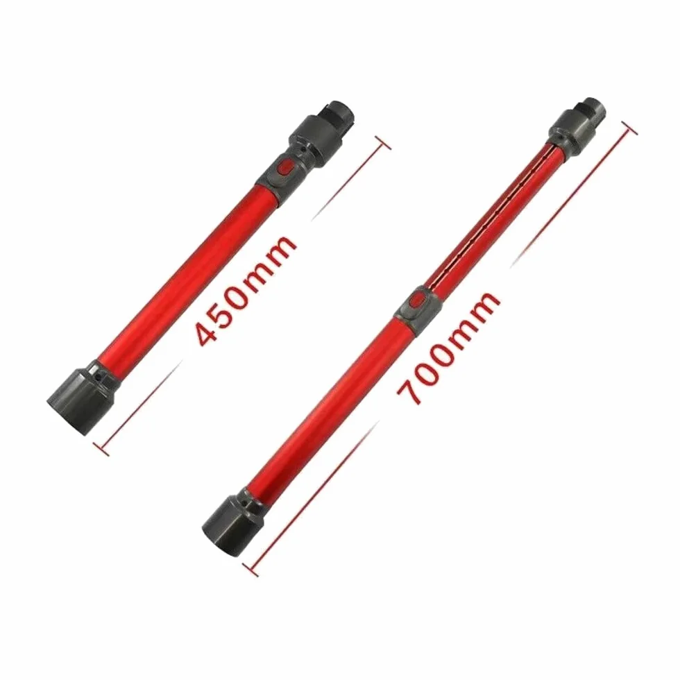 Trade-Shop Rura teleskopowa/rura ssąca zamiennik do odkurzacza Dyson V7 V8 V10 V11 V15 odkurzacz akumulatorowy odkurzacz ręczny zastępuje 967477-03 / czerwony, długość 45-70 cm