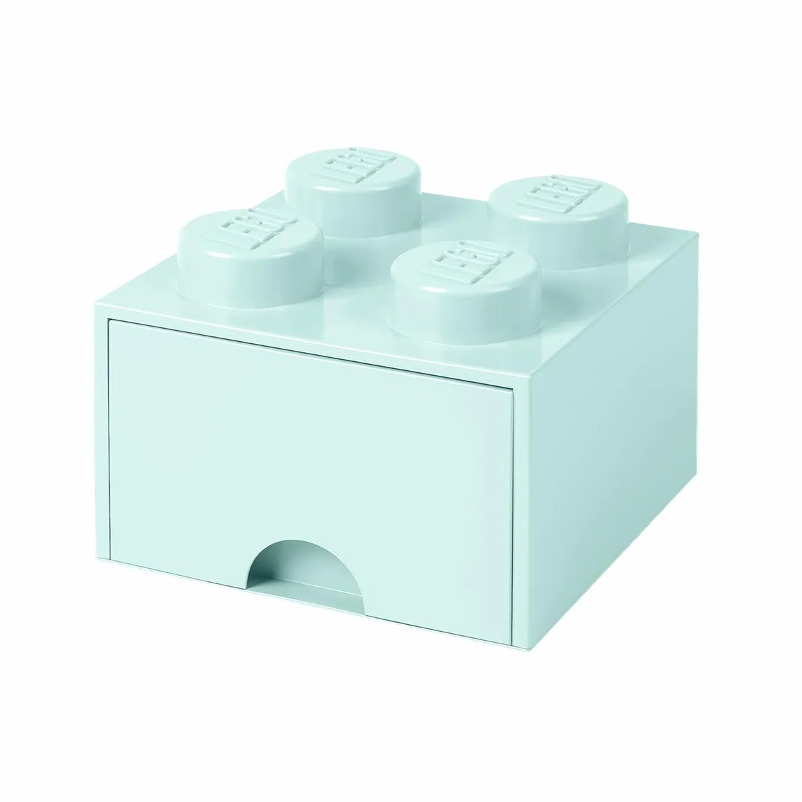 Room Copenhagen Lego Brick 4 gałki, 1 szuflada, do przechowywania, 4,7 l, zielony, niebieski (Aqua Light Blue) / miętowy, 25 x 25 x 18 cm
