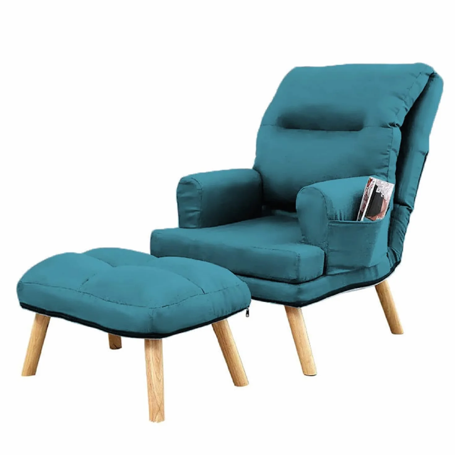 Grekpol - Fotel NEMO, nowoczesny fotel do salonu, sypialni z 5-stopniową regulacją, styl skandynawski (Solo 261 Blue)