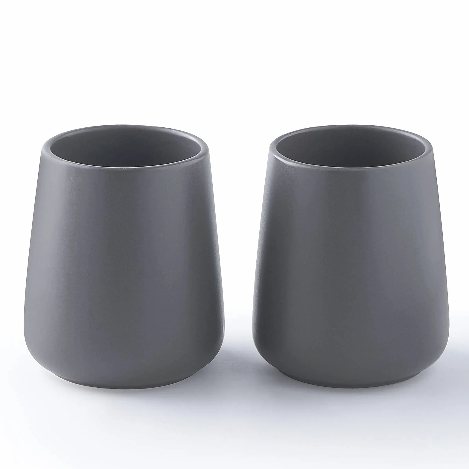 Matowe szare uchwyty na szczoteczki do zębów do łazienki – 2 szt. ceramicznych uchwytów na szczotkę do zębów, uchwyt na pastę do zębów, kubki do płukania jamy ustnej wielokrotnego użytku, oszczędność