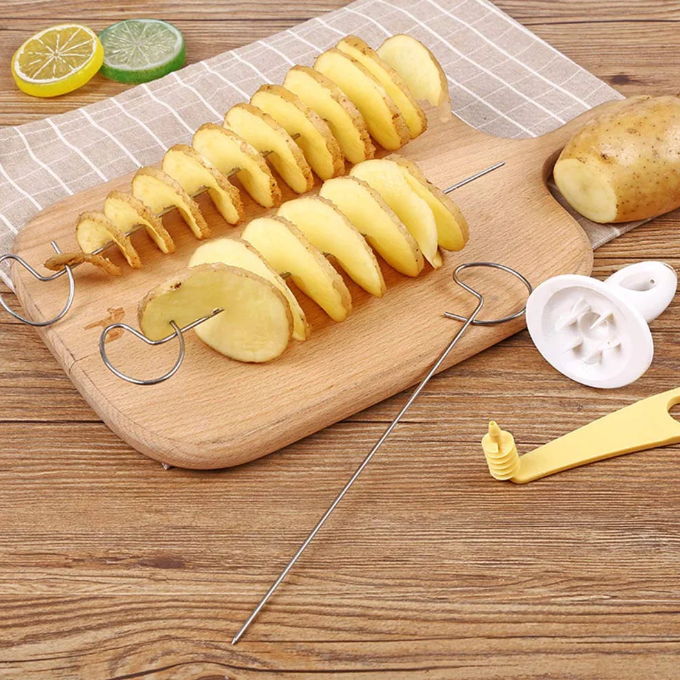 Tornado Spiralna Krajalnica do Ziemniaków Ręczna Krajalnica do Smażenia Warzyw Spiralizer Chips Maker DIY Ręczna Spiralizator do Warzyw Twister Tarka Obieraczki Krajalnice (Jak pokazano)