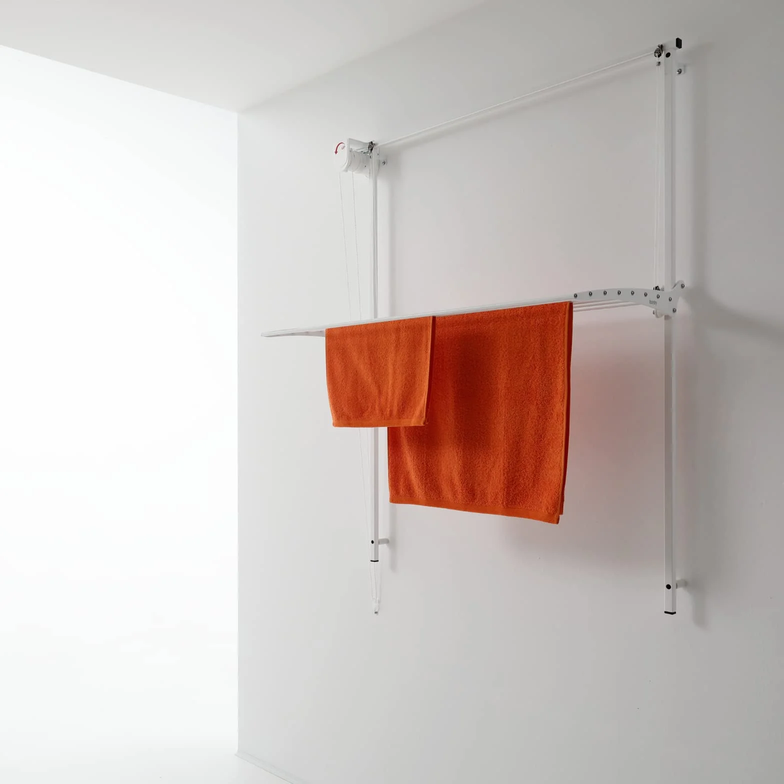 Foxydry, ścienna suszarka na pranie, z regulacją wysokości, aluminium i stal (Biały, 88 cm)