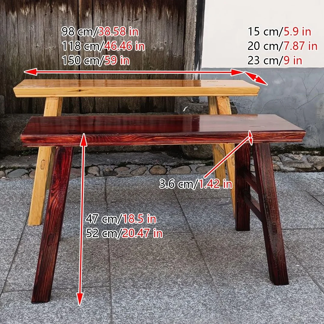 Rustykalna ławka z litego drewna do przedpokoju, rustykalne siedzisko do jadalni, korytarza i cokołu. Drewniana szafka na buty dostępna w rozmiarach 98/118/150 cm, czerwony/żółty (98