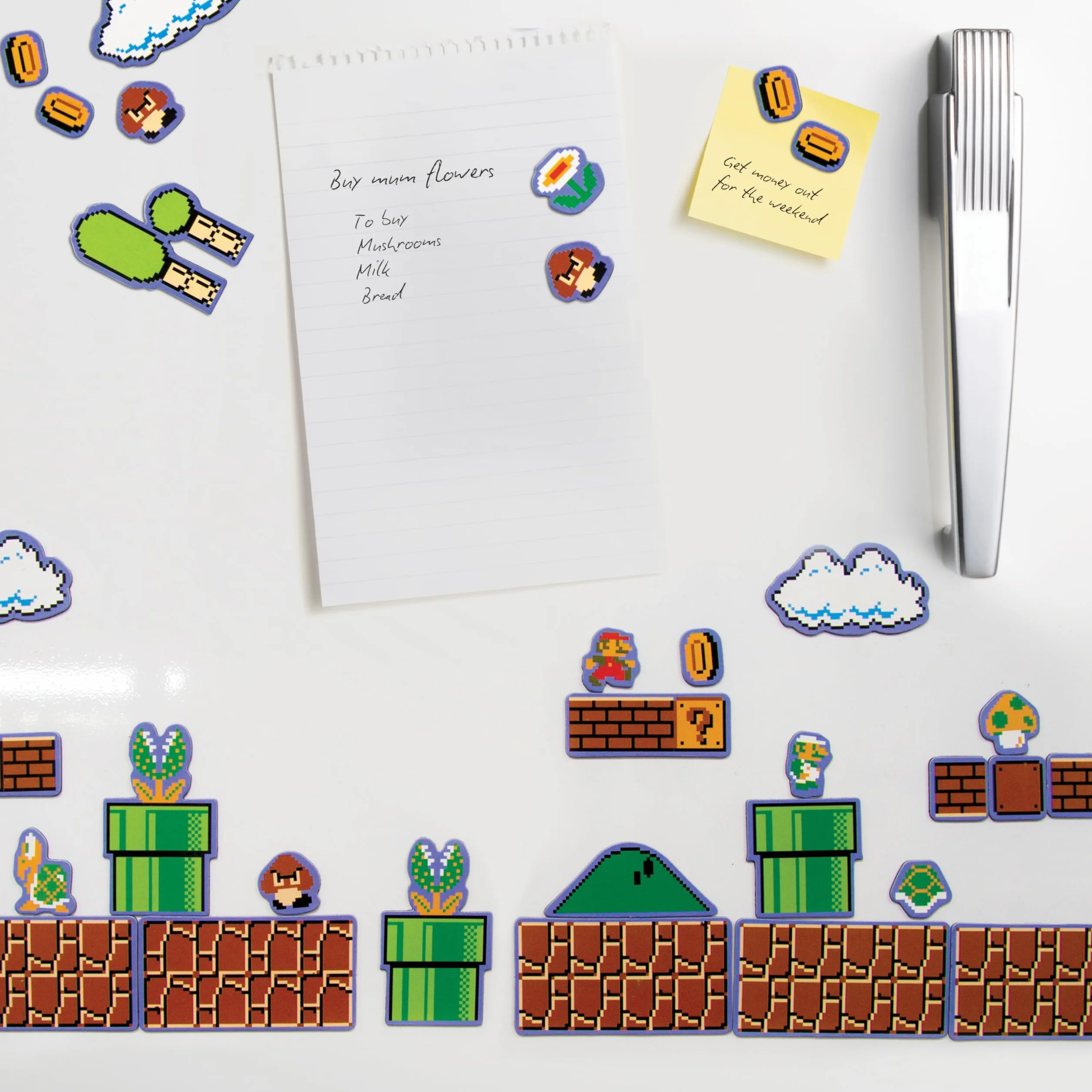 Magnesy Nintendo Super Mario Bros, Metal, Wielokolorowe, 0,6 x 16 x 22 cm