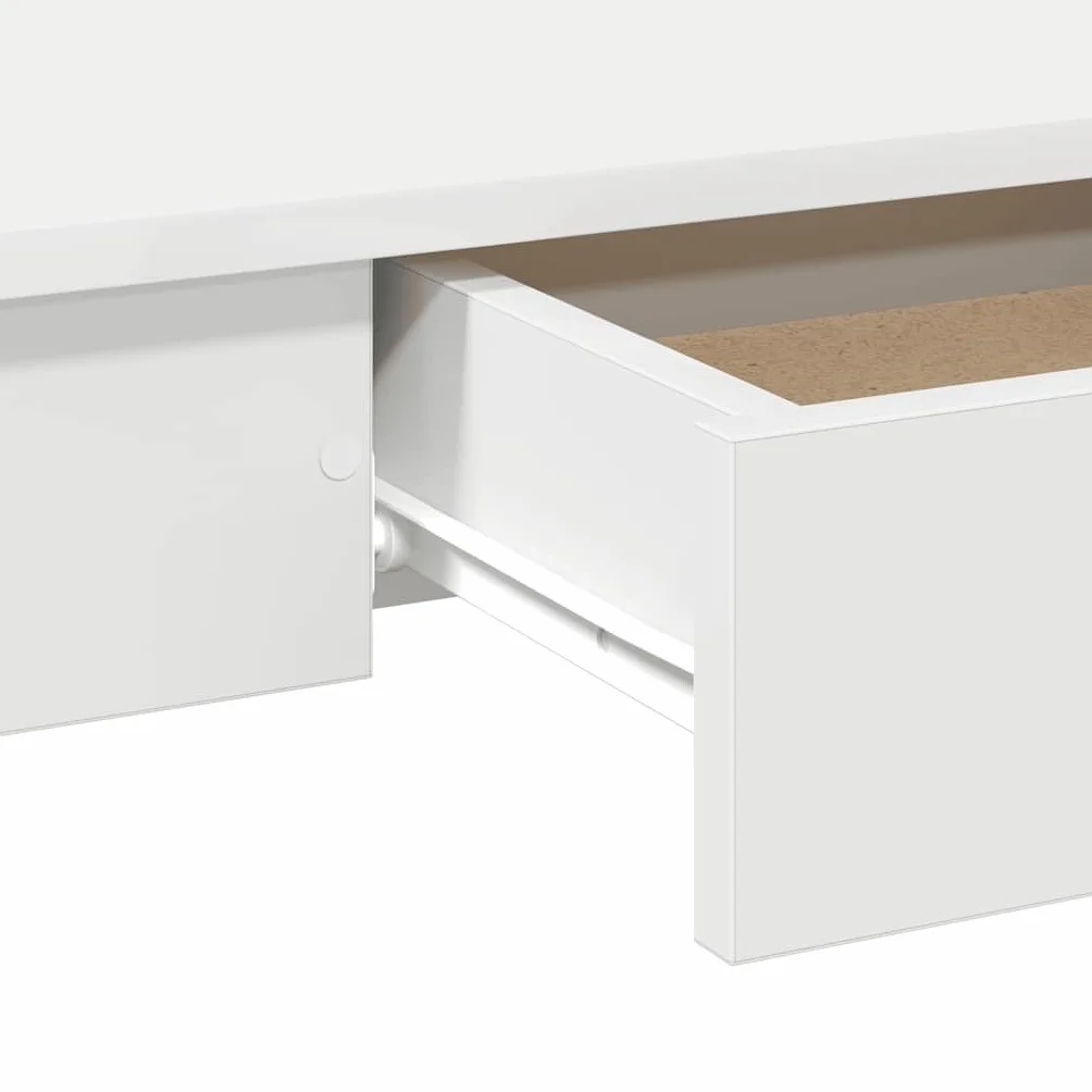 Biurko białe 100 x 45 x 75 cm z materiału drewnopochodnego, stół roboczy z dużym blatem do komputera i przyborów do pisania, stół biurowy z dużą ilością miejsca do przechowywania segregatorów