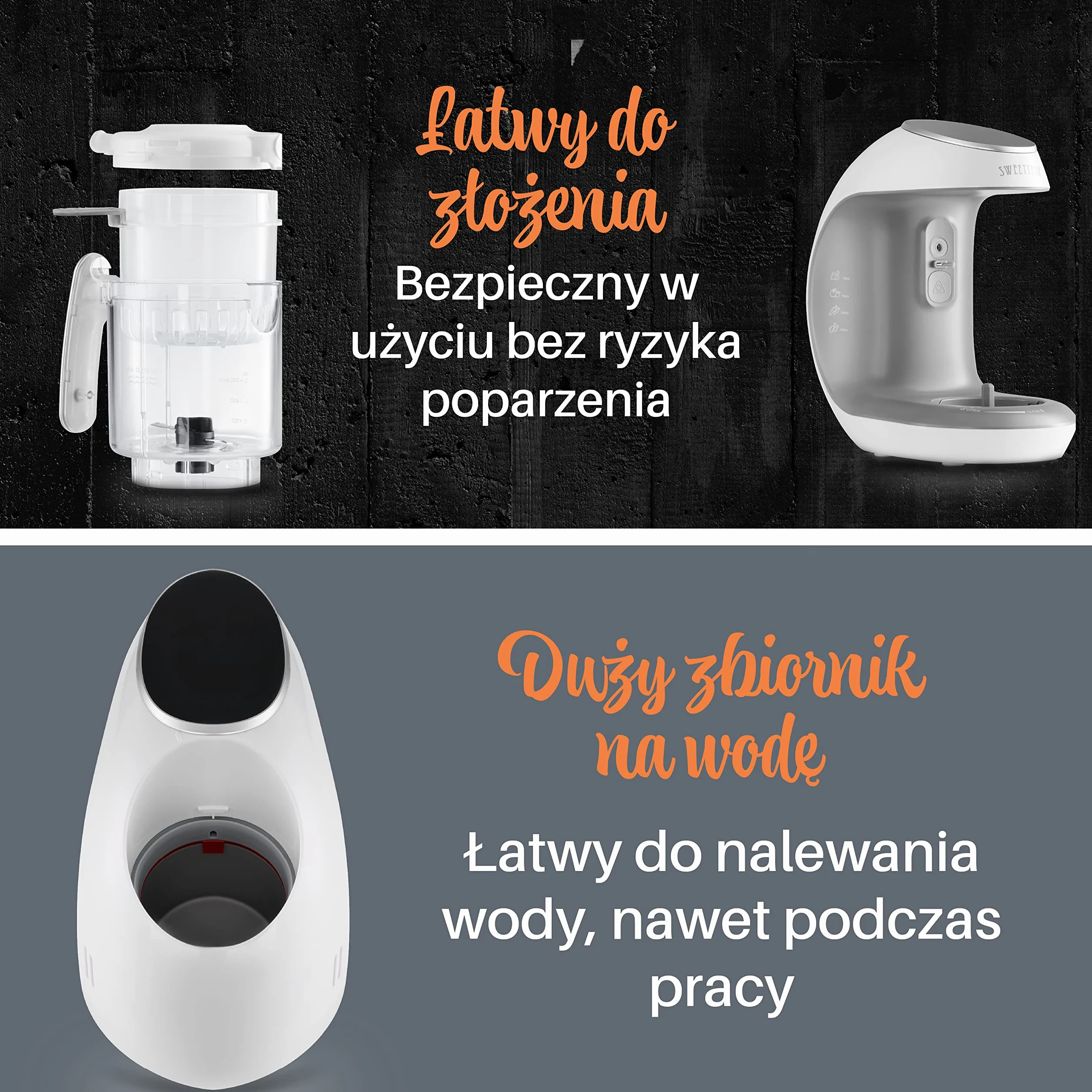 Sweety Fox - Wielofunkcyjny robot do posiłków dla niemowląt 7 w 1 – parowar, mikser, puls, automatyczne czyszczenie, sterylizator butelek, podgrzewacz kubków, rozmrażanie – podgrzewacz do kaszek.