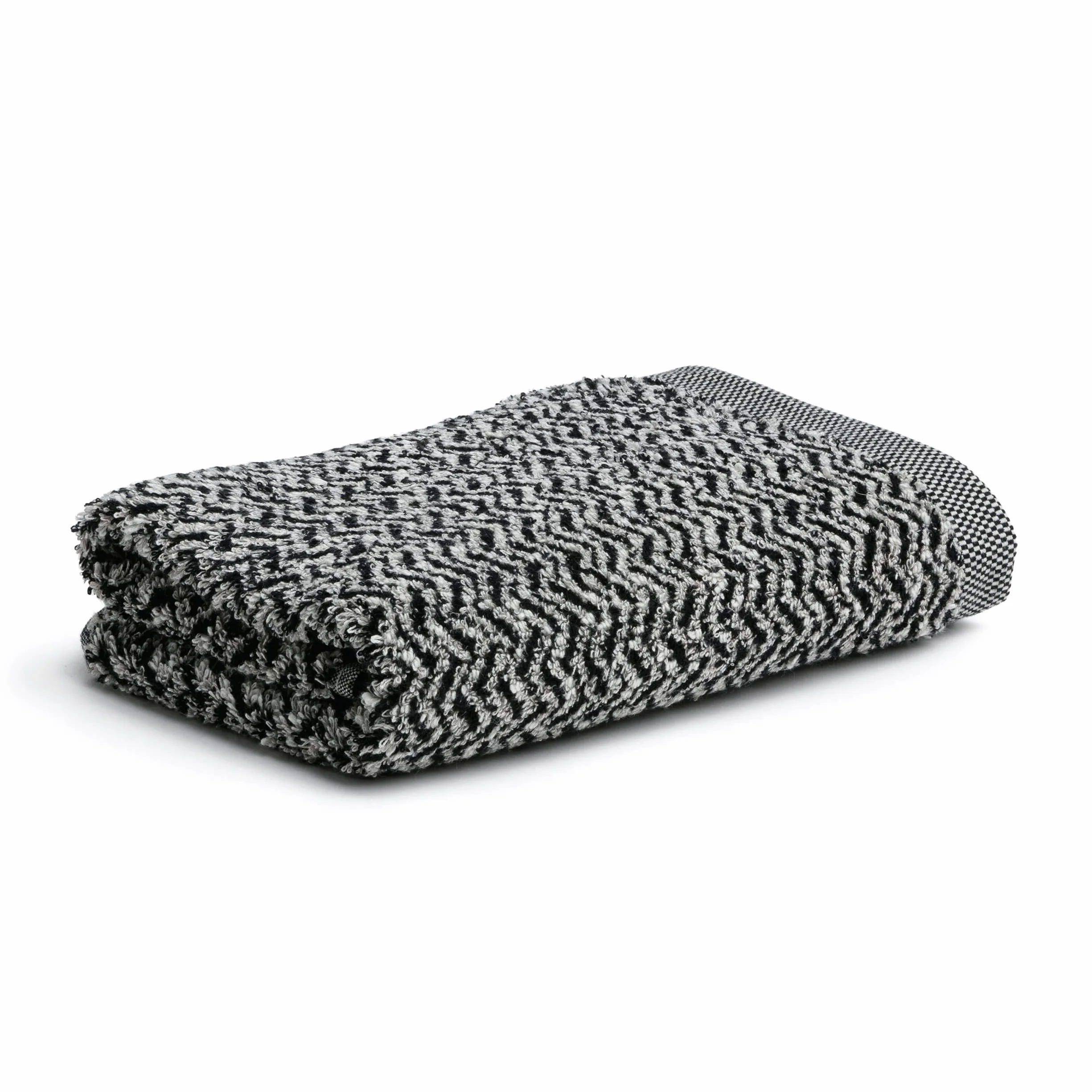 möve Brooklyn ręcznik w jodełkę 50 x 100 cm z 85% bawełny / 10% wiskozy z bambusa / 5% lnu, naturalny/czarny