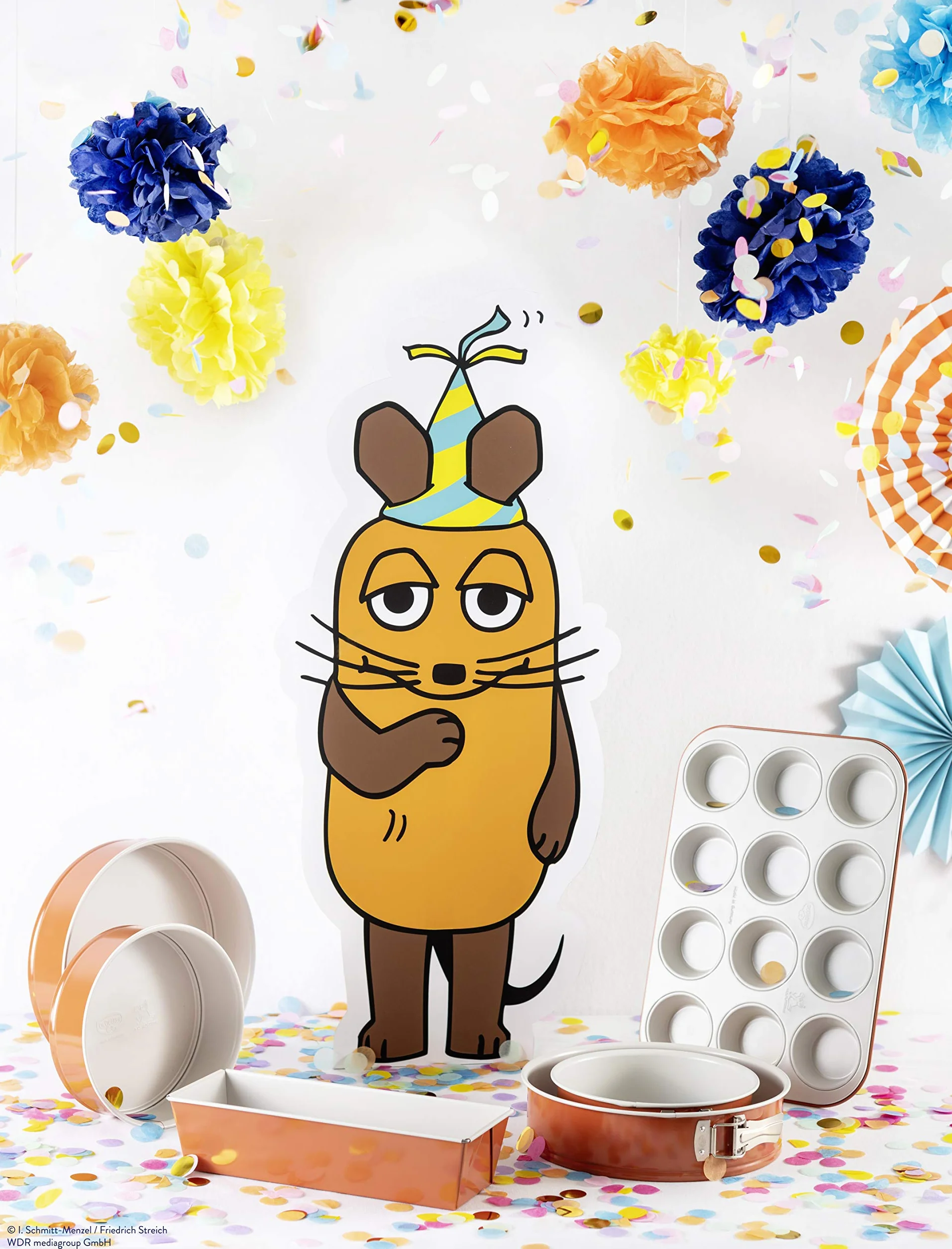 Dr. Oetker Tortownica Ø 26 DieMaus, okrągła forma do pieczenia, wysokiej jakości forma do ciasta z blachy stalowej, forma ze wzmocnioną ceramiką powłoką zapobiegającą przywieraniu (kolor: