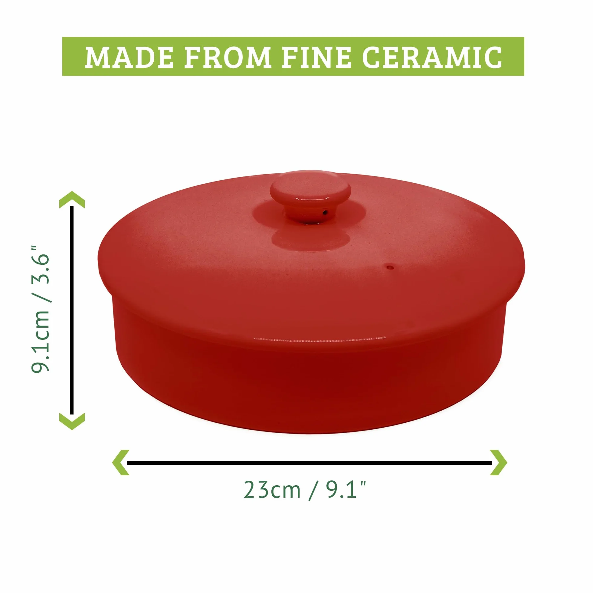 Ceramiczny podgrzewacz do tortilli, do kuchenki mikrofalowej, 20 cm (Czerwony)