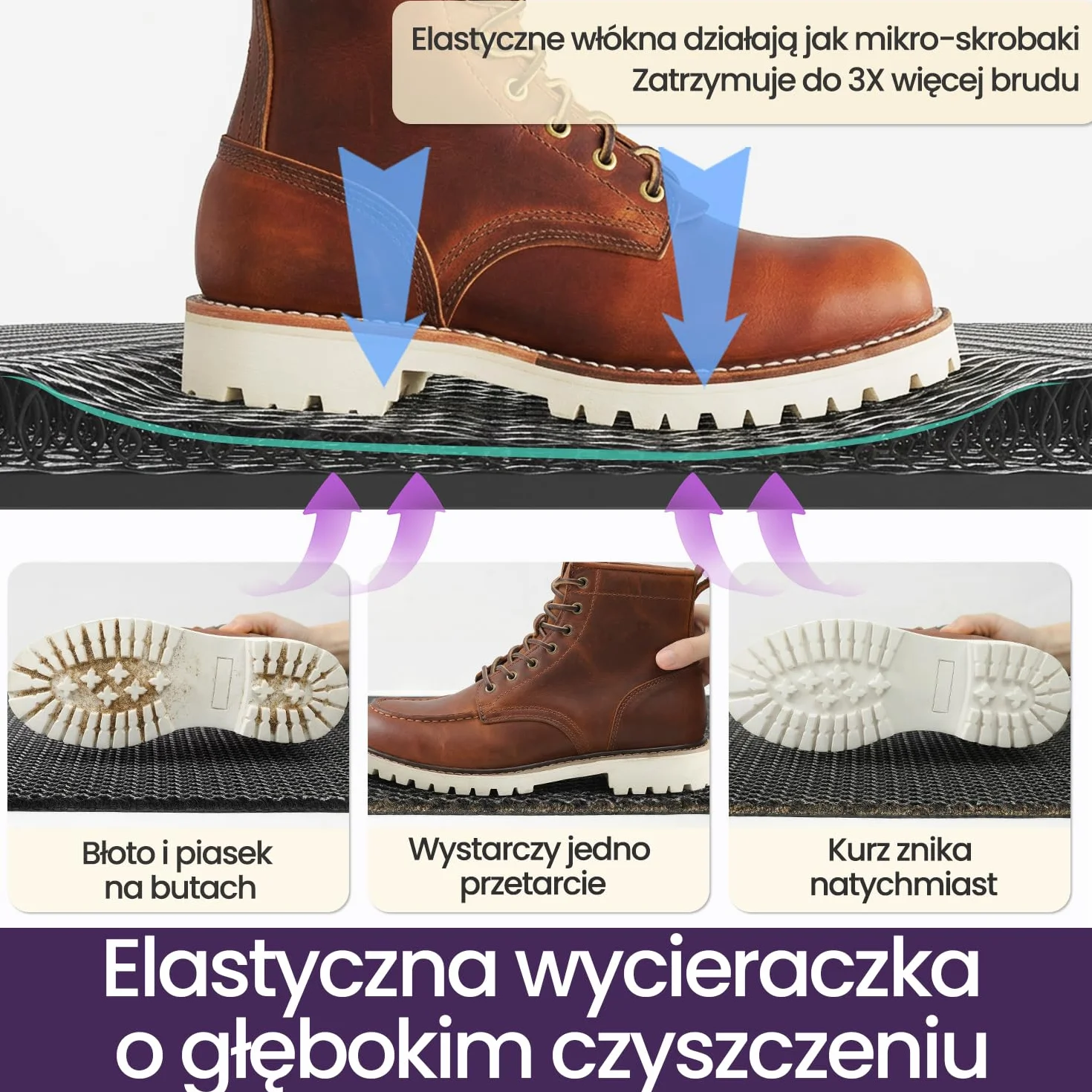 DEXI Wycieraczka 80 x 120 cm, antypoślizgowa wycieraczka do wewnątrz, niskoprofilowa, do użytku wewnątrz i na zewnątrz, przy wejściu, na taras, do ogrodu, ciemnoszara