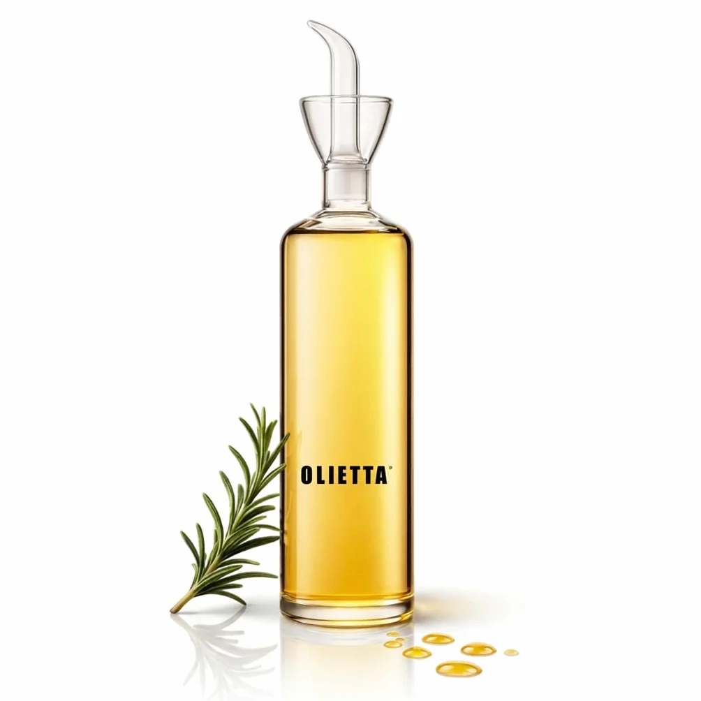 Olietta Szklany dozownik oliwy borokrzemianowy, 500 ml – niekapiący, szczelny nalewak do oliwy i octu, łatwy w czyszczeniu, niekapiąca butelka do kuchni