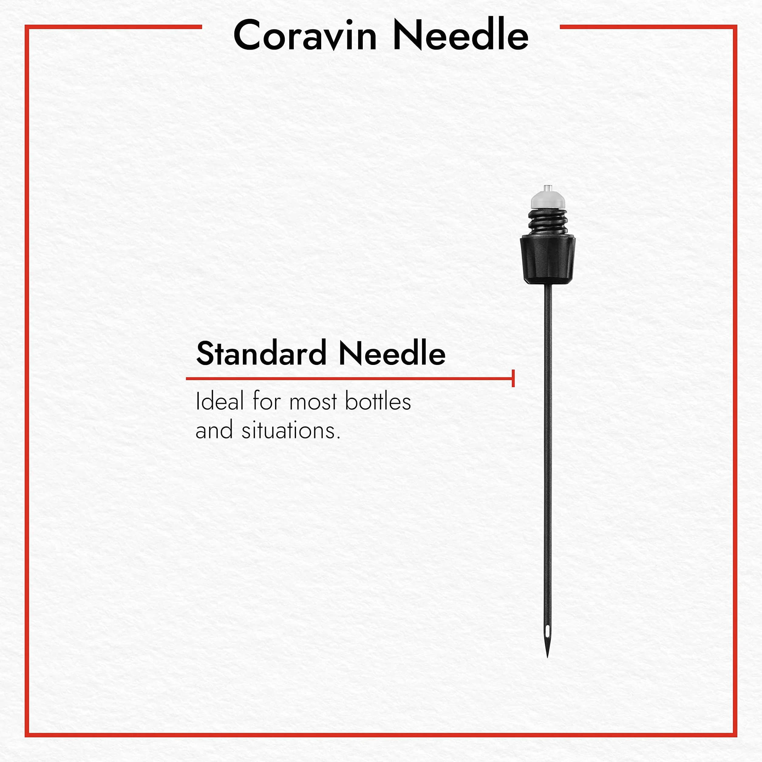 Coravin standardowa igła do wybijania, stal nierdzewna, czarna 9,14 cm