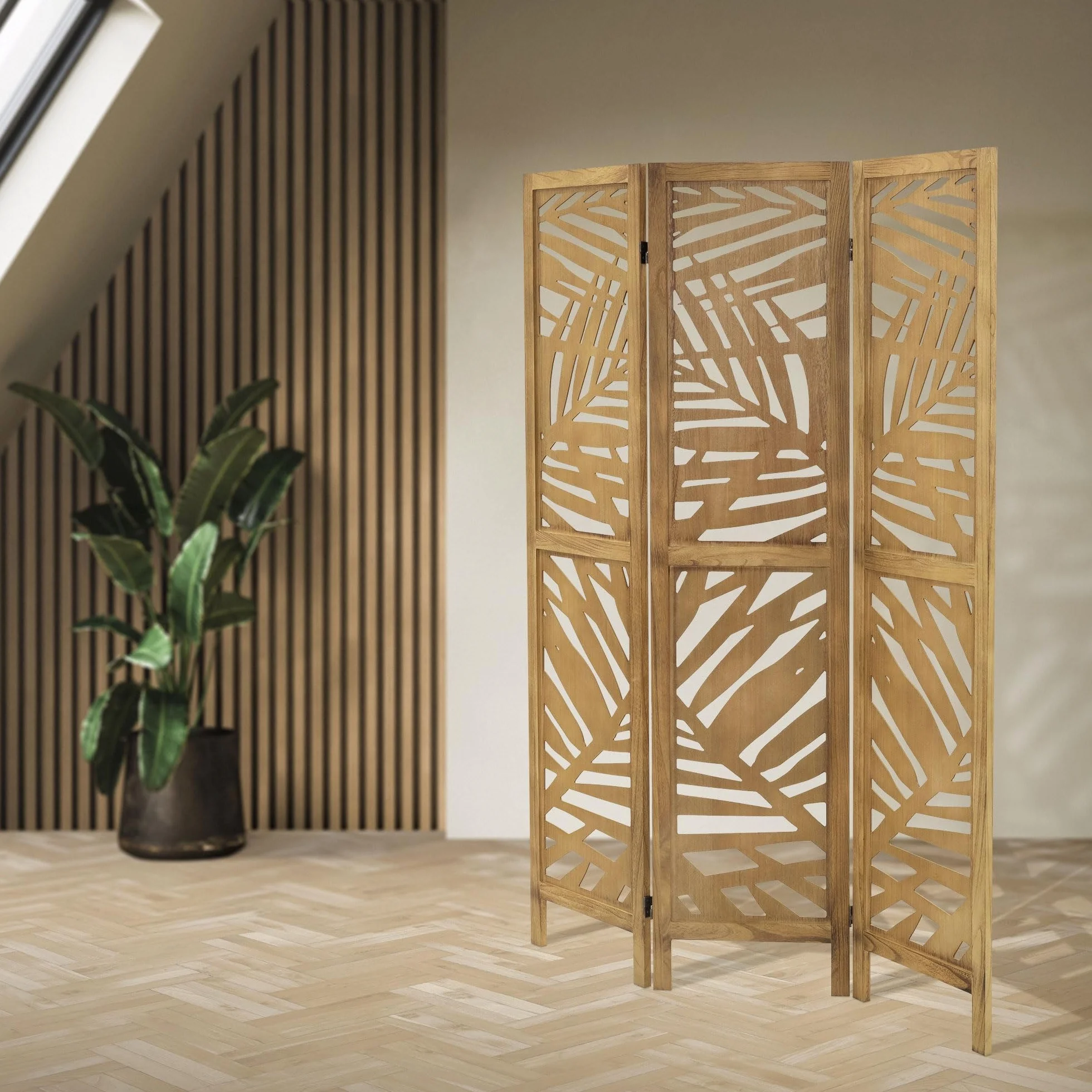 ML-Design Parawan 3-czesciowy Kioto naturalny 170x121 cm Drewniany Skladany Parawan Pokojowy Wolnostojacy Scianka Dzialowa Ekran Prywatnosci Do Przebieralni I Sypialni Panel Oslona Przestrzeni