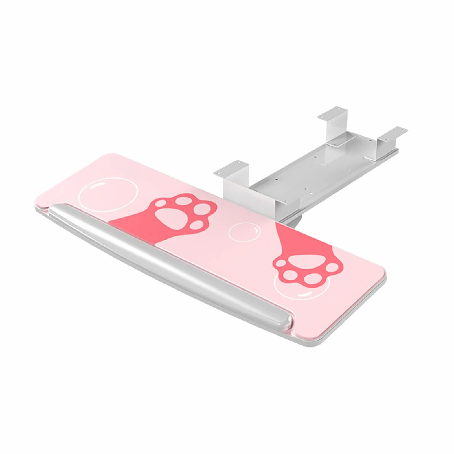 półka na klawiaturę pod biurko, Półka na klawiaturę pod biurkiem, ergonomiczna wysokość, kąt nachylenia, regulowana szuflada na klawiaturę(Pink)
