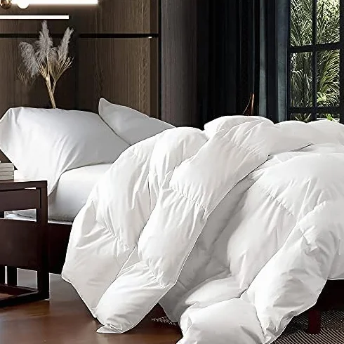 Egyptian Linens Gęstość splotu 1500 pełna/Queen Size syberyjski puchowy gęsi kołdra 100% bawełna egipska 1500 Tc - konstrukcja pudełka z klapą - 750 Fp - 127 ml - jednolity biały