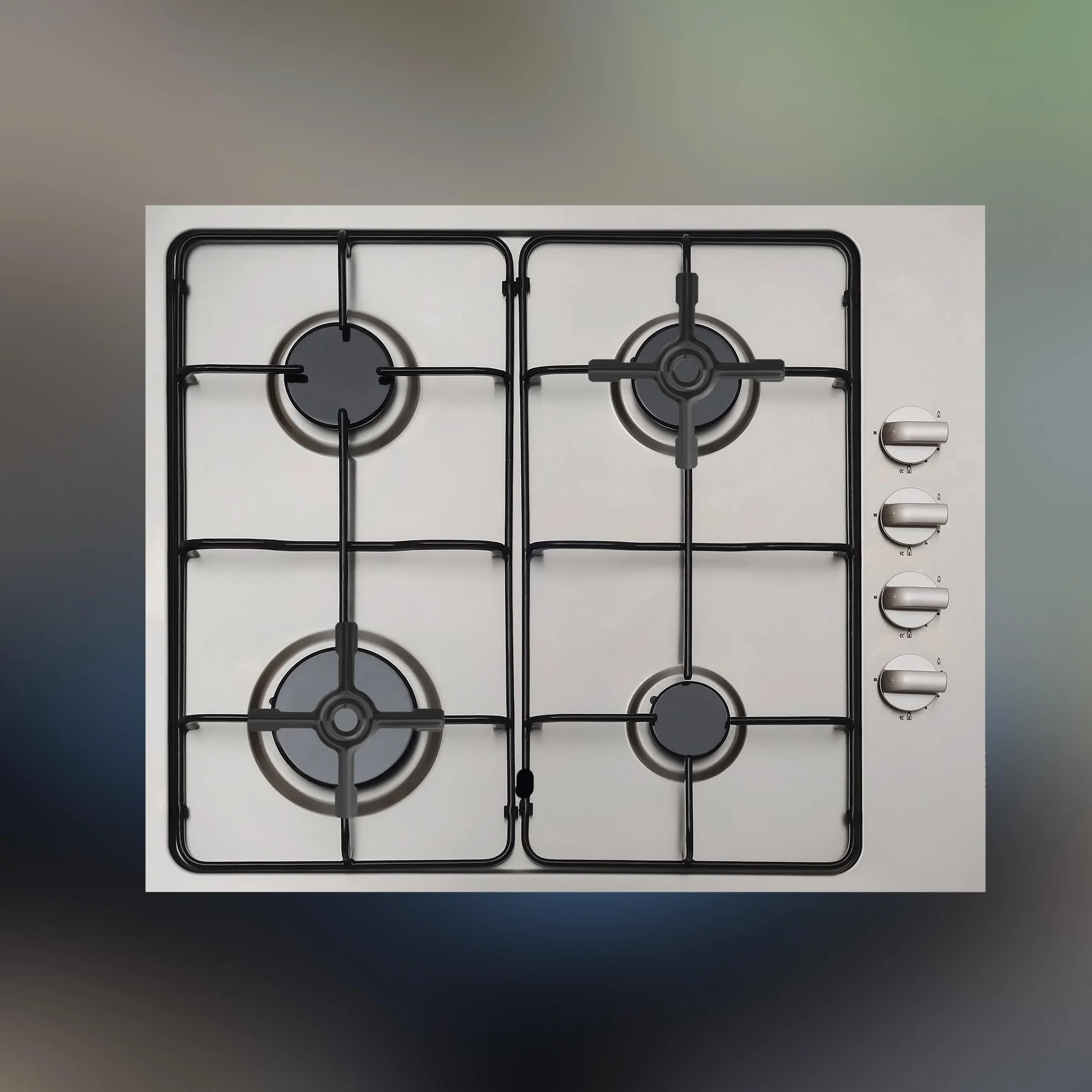 KOTARBAU® Zestaw 4 emaliowanych krzyżaków na kuchenkę gazową, 125 x 125 mm, blachy, nakładka na kuchenkę gazową, do kuchenek gazowych, nasadki, akcesoria do kuchenki gazowej