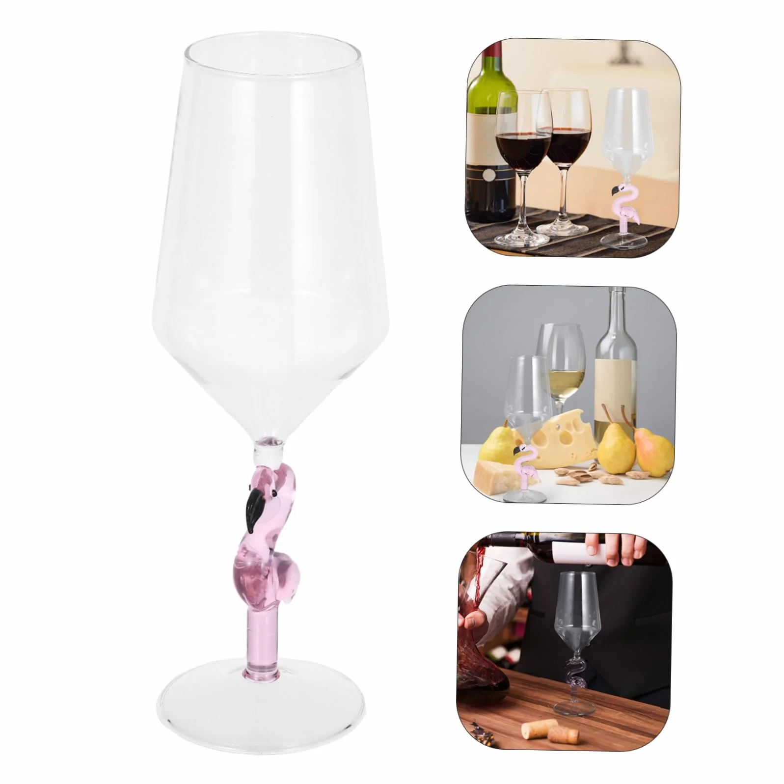 Alipis 500ml Pojedynczy Flamingowy Kieliszek Do Wina Elegancki Pojemnik Na Wino Na Imprezy