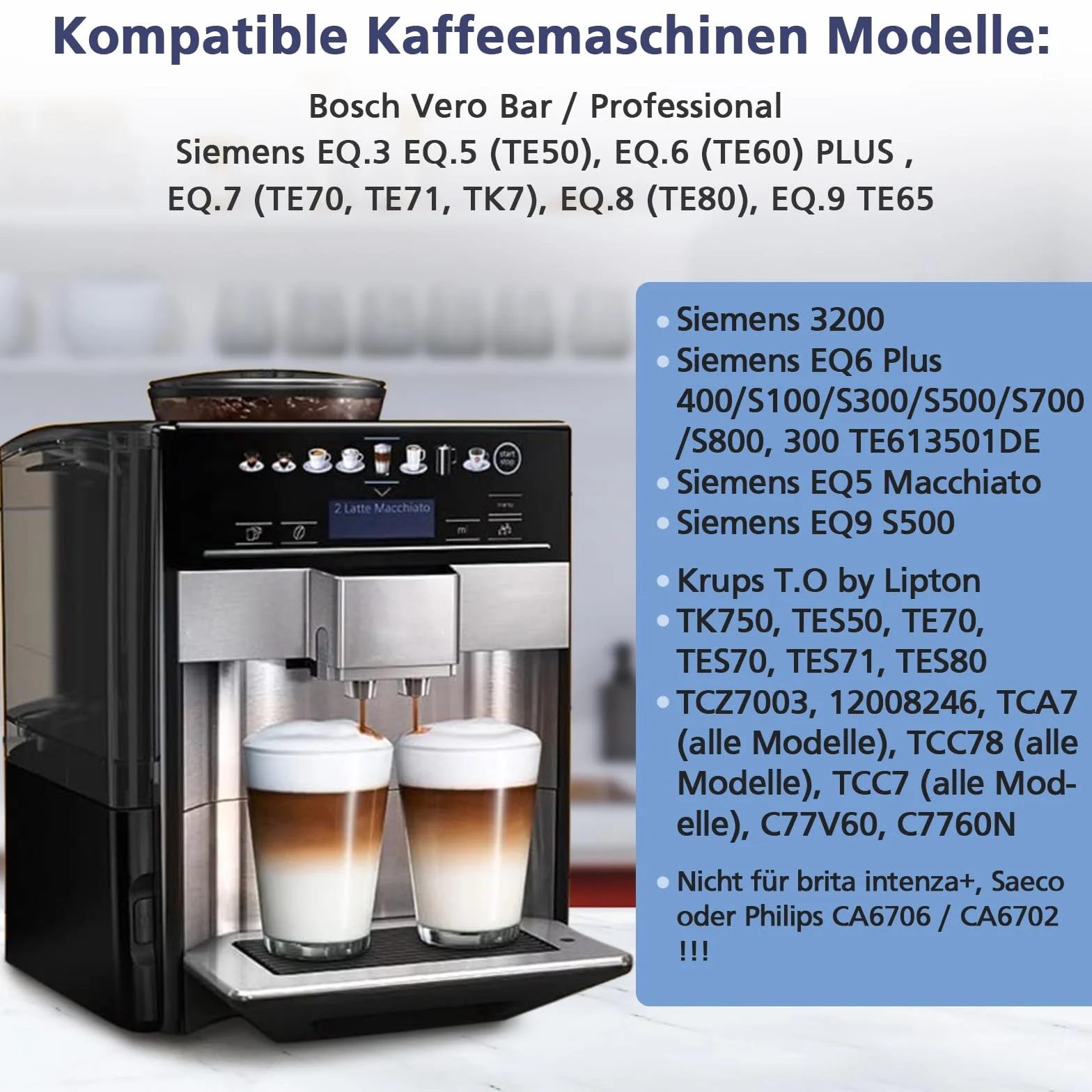 kaffeevollautomat wasserfilter Ersatz für simens 6 pack