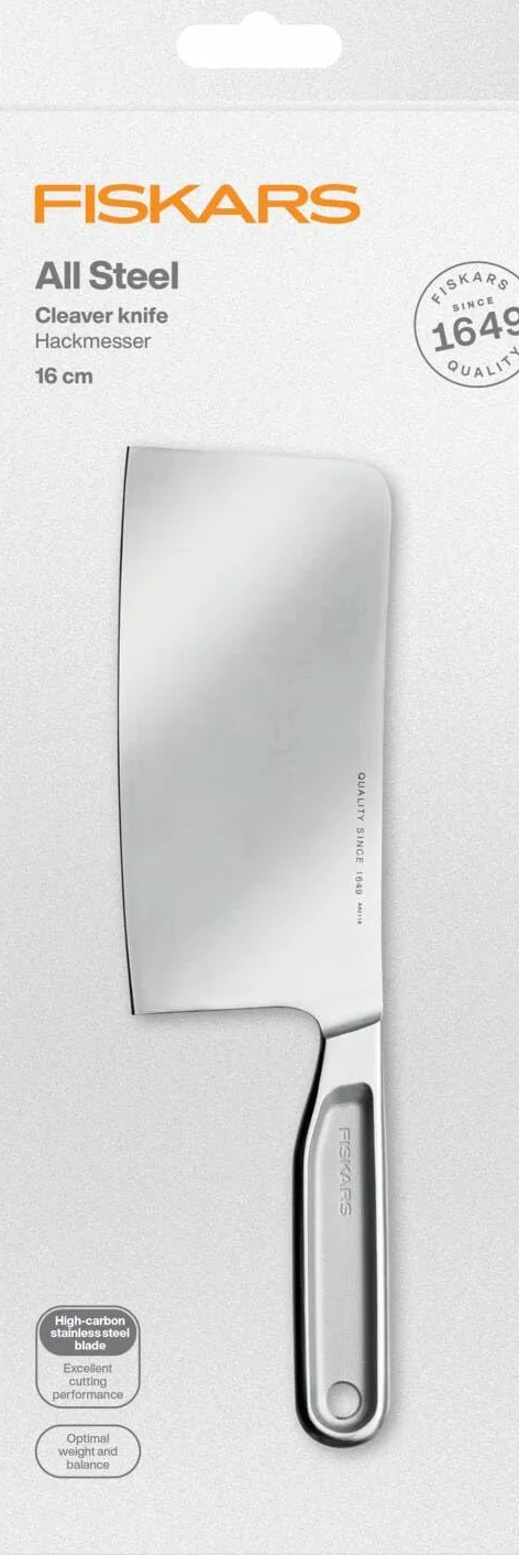 Fiskars Nóż do siekania All Steel, długość całkowita: 28,1 cm, japońska twarda stal Aichi, 1062885