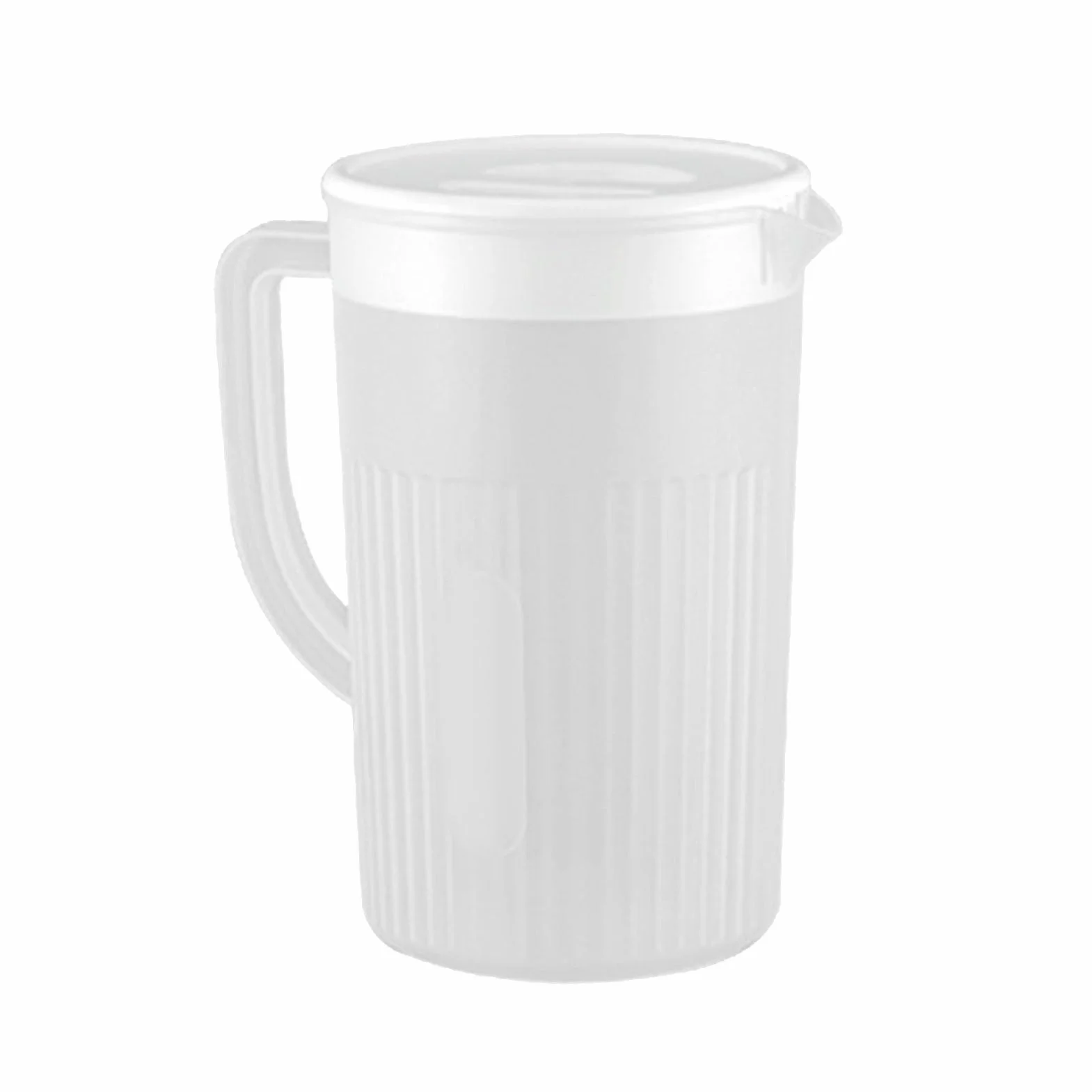 Plastikowy Dzbanek o Dużej Pojemności z pokrywką, 2,7-litrowy Dzbanek na Zimne Mleko i Mrożona Herbata Prosty Modny Dzbanek na wodę do Codziennego Picia w Domu (Biały)