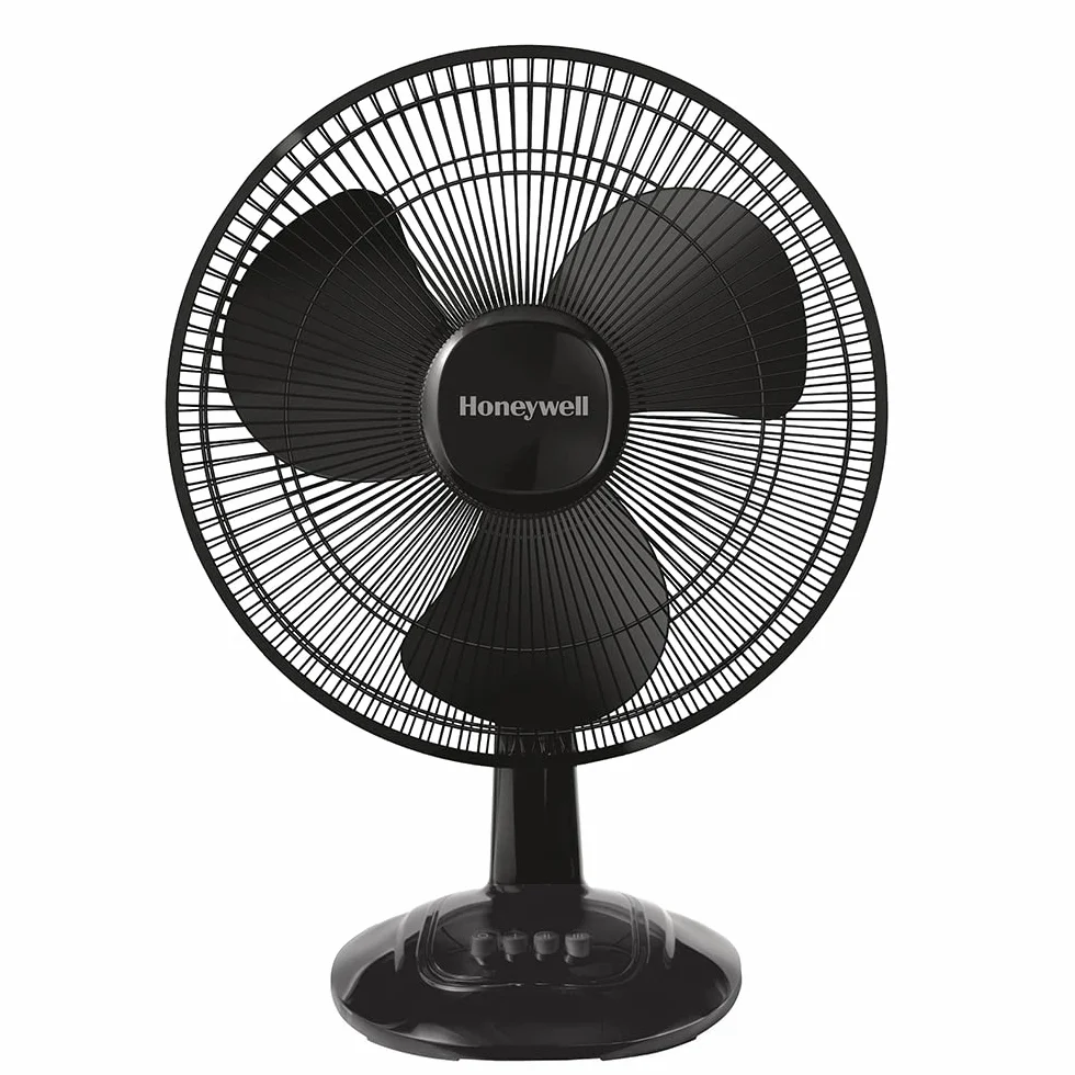 Wentylator stołowy Honeywell Comfort Control z funkcją oscylacji (3 poziomy prędkości, oscylacja w zakresie 90°, łopatki 30 cm, pochylenie w zakresie 30°, solidna podstawa) HTF1220
