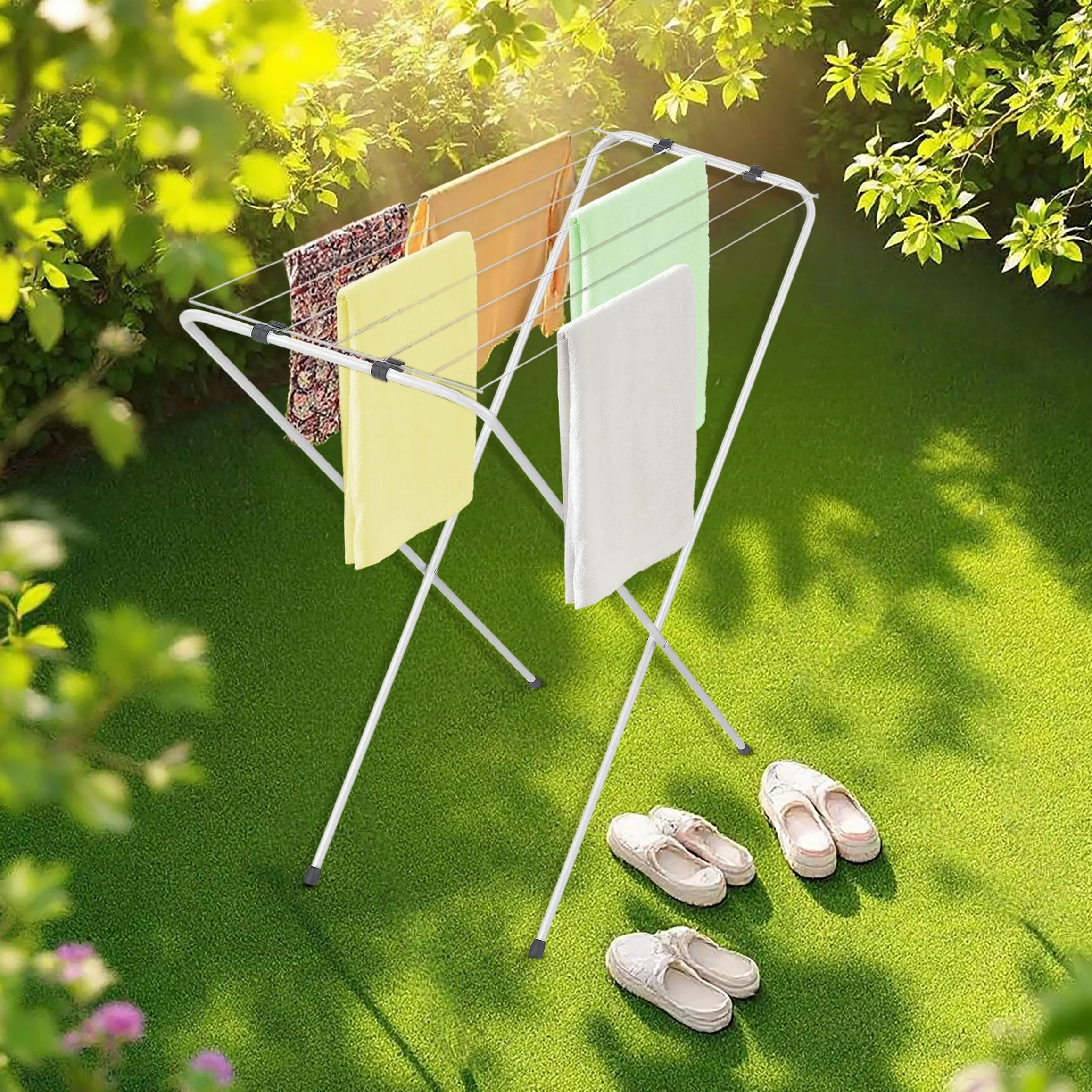 Spetebo Suszarka na pranie, mała, składana, 6 m, długość suszenia – 88 x 83 cm – mini suszarka na pranie zajmuje mało miejsca – suszarka stojąca Solo kompaktowa na balkon, do użytku wewnątrz i na