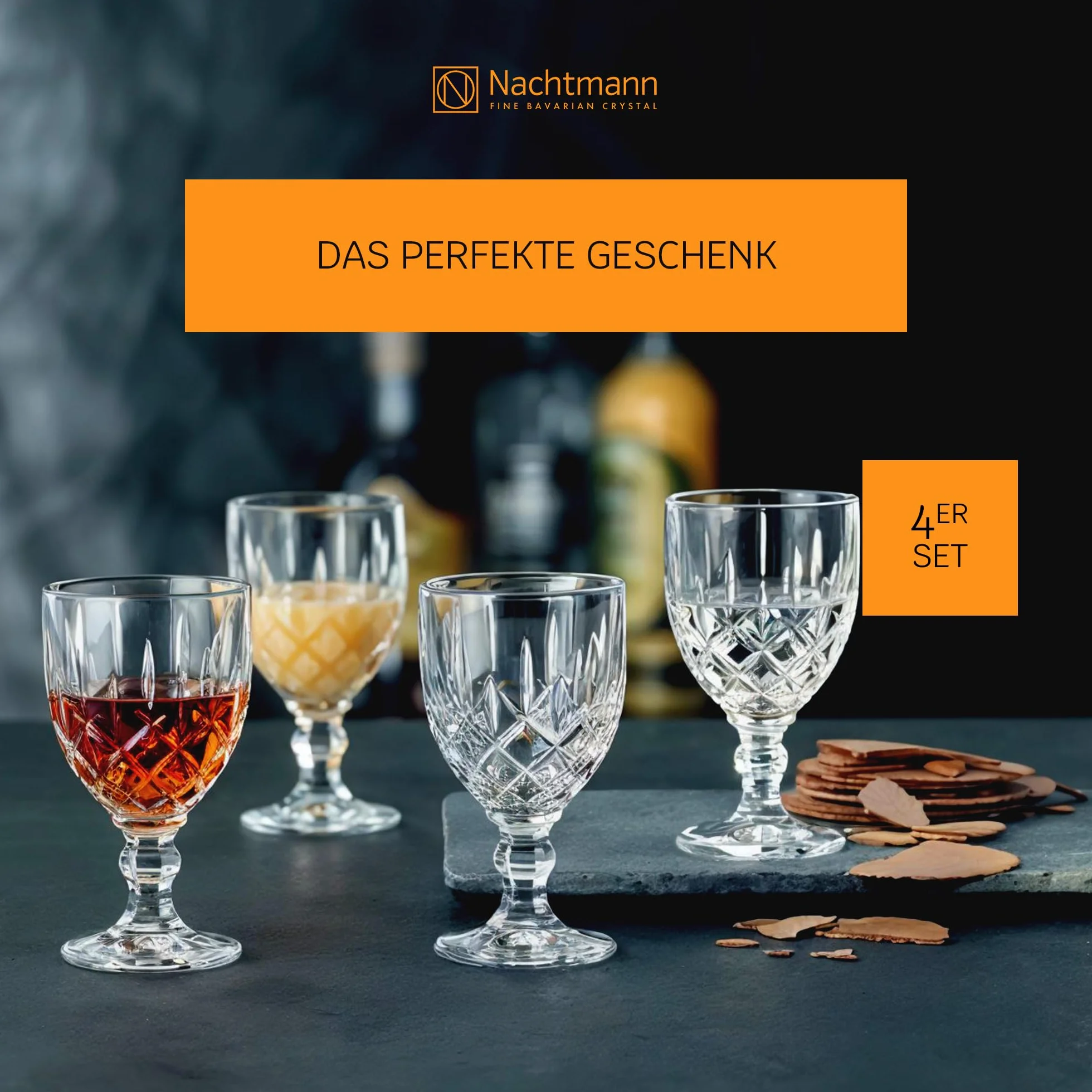 Spiegelau & Nachtmann 103748 4-częściowy zestaw kieliszków do likieru, szkło kryształowe, 57 ml, Noblesse