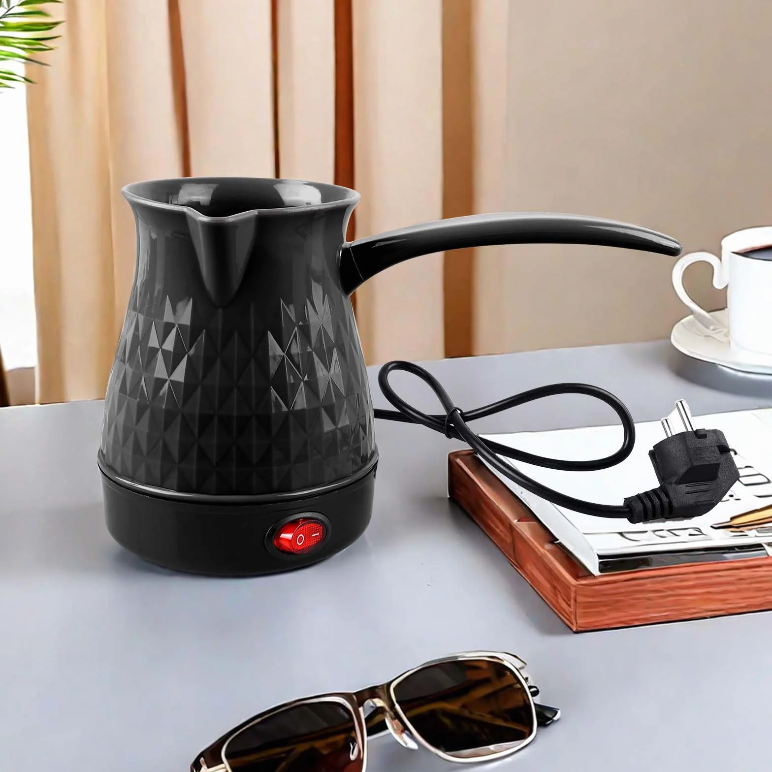 Elektryczny dzbanek do kawy, 500 ml, 600 W, elektryczny dzbanek do kawy, nadaje się do prania, elektryczny turecki dzbanek do kawy do domu, biura, mocca i herbaty