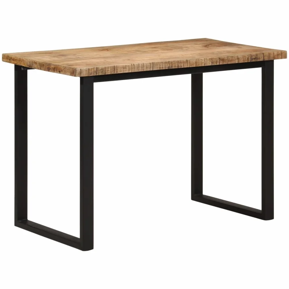 Générique Stół do jadalni z litego drewna mango 110 cm | Trwały i stabilny, wytrzymały top, łatwe czyszczenie, minimalistyczny styl do kuchni i jadalni