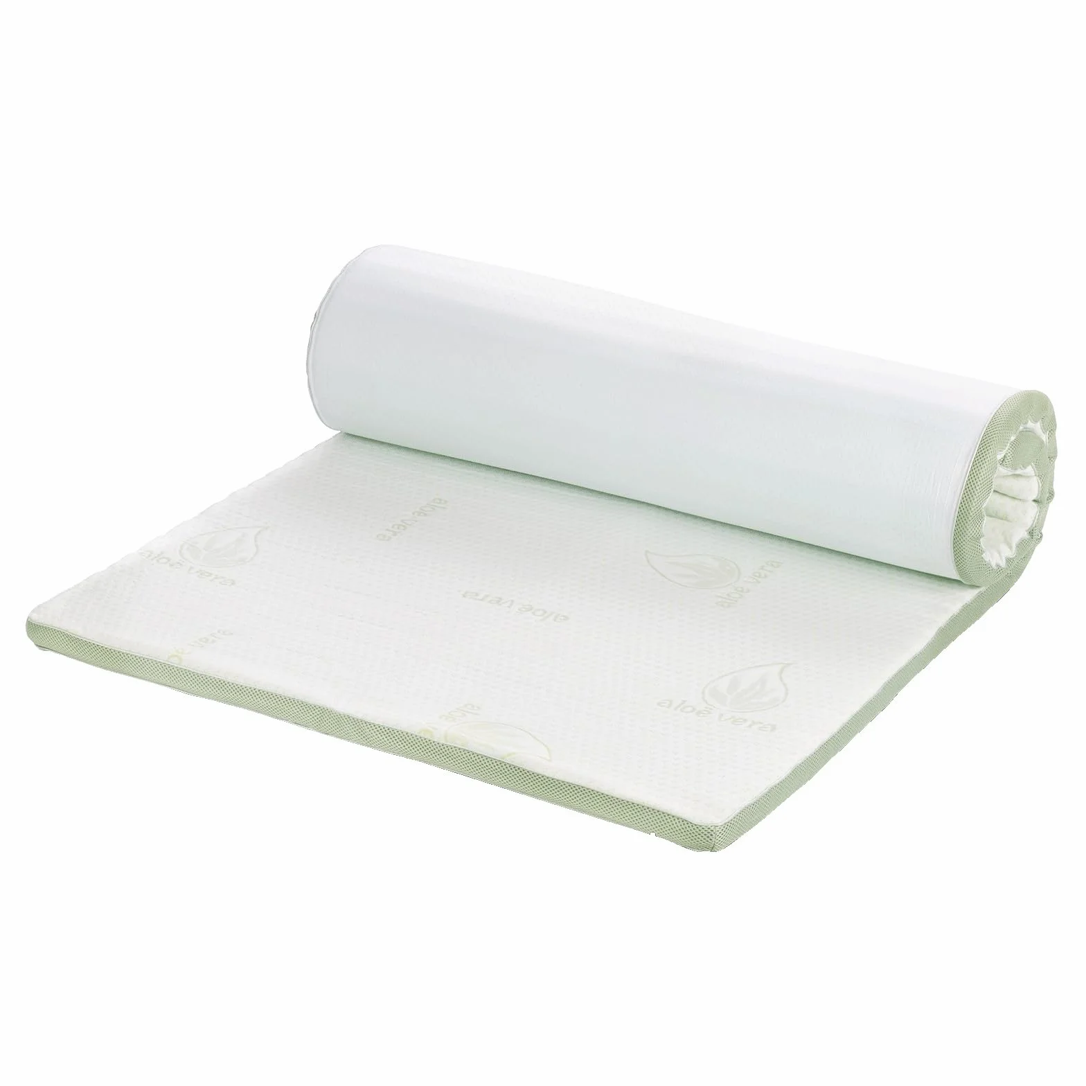 Vitapur Topper Aloe Vera – 70 x 190 cm, pianka memory 4 cm ze strukturą piramidy, zapach aloesu, nadaje się do prania, nakładka na materac
