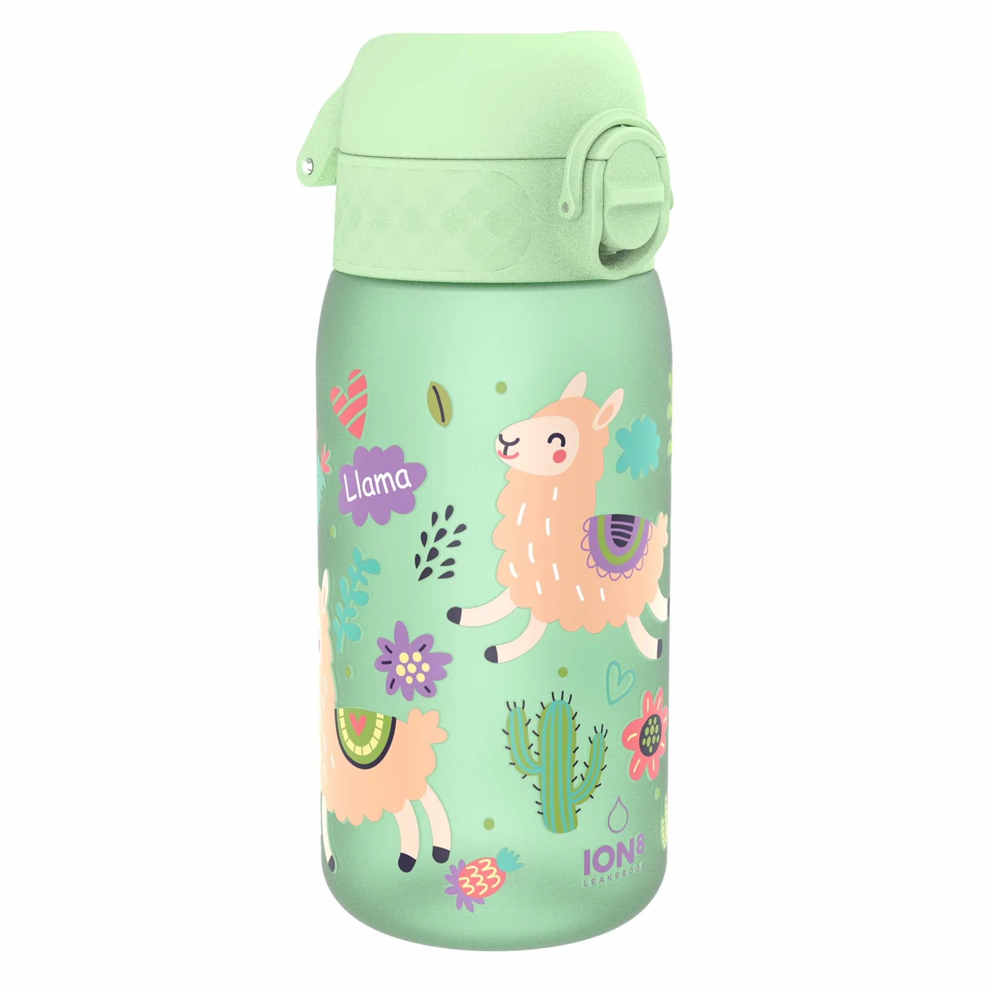 ION8 Butelka dla Dzieci, 350 ml/12 oz, Szczelna, Łatwa do Otwarcia, Bezpieczny Zamek, Można Myć w Zmywarce, Bez BPA, Uchwyt do Przenoszenia, Łatwa do Czyszczenia, Bezwonny, Lamy