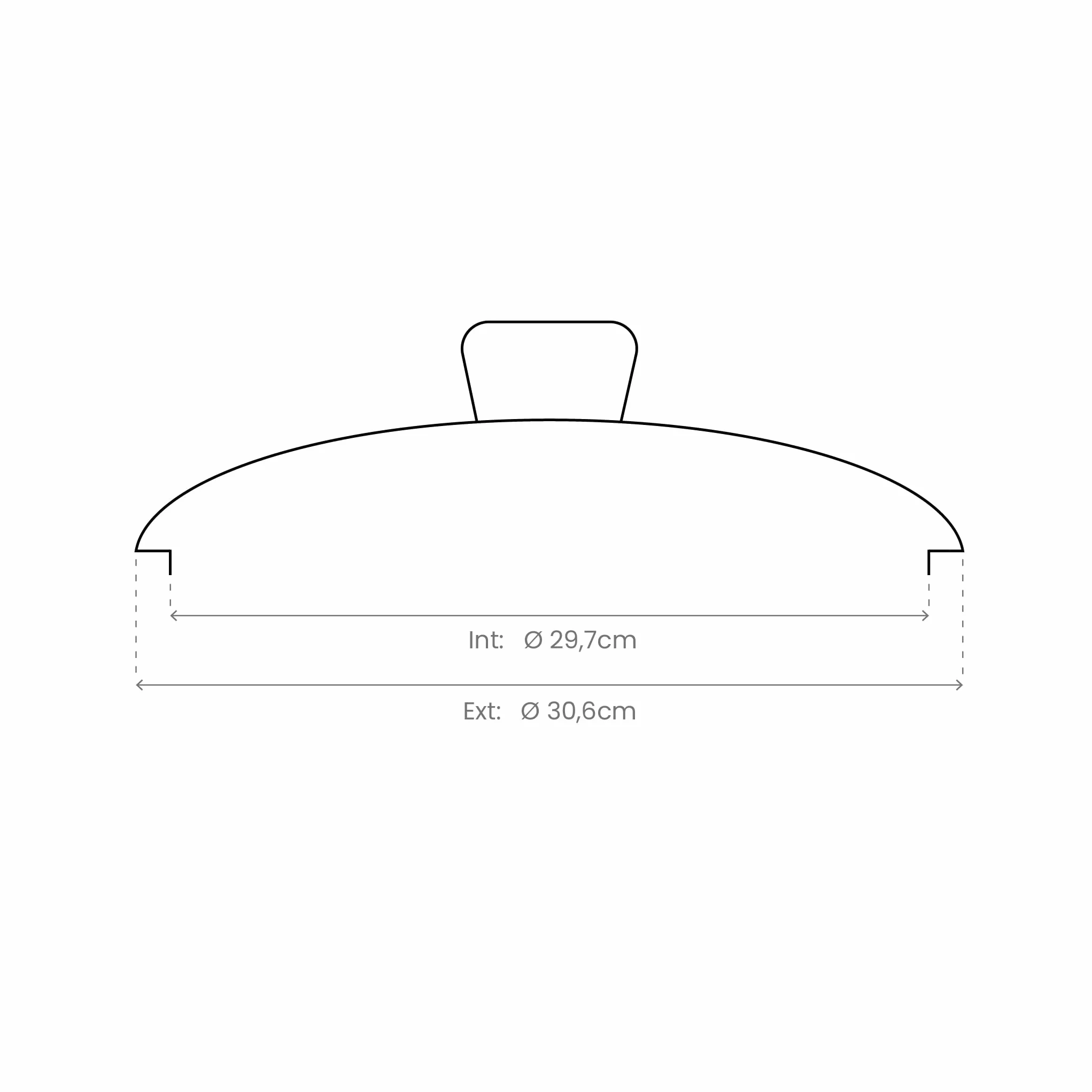 Ibili 970730 TAPA CRISTAL 30 CMS.