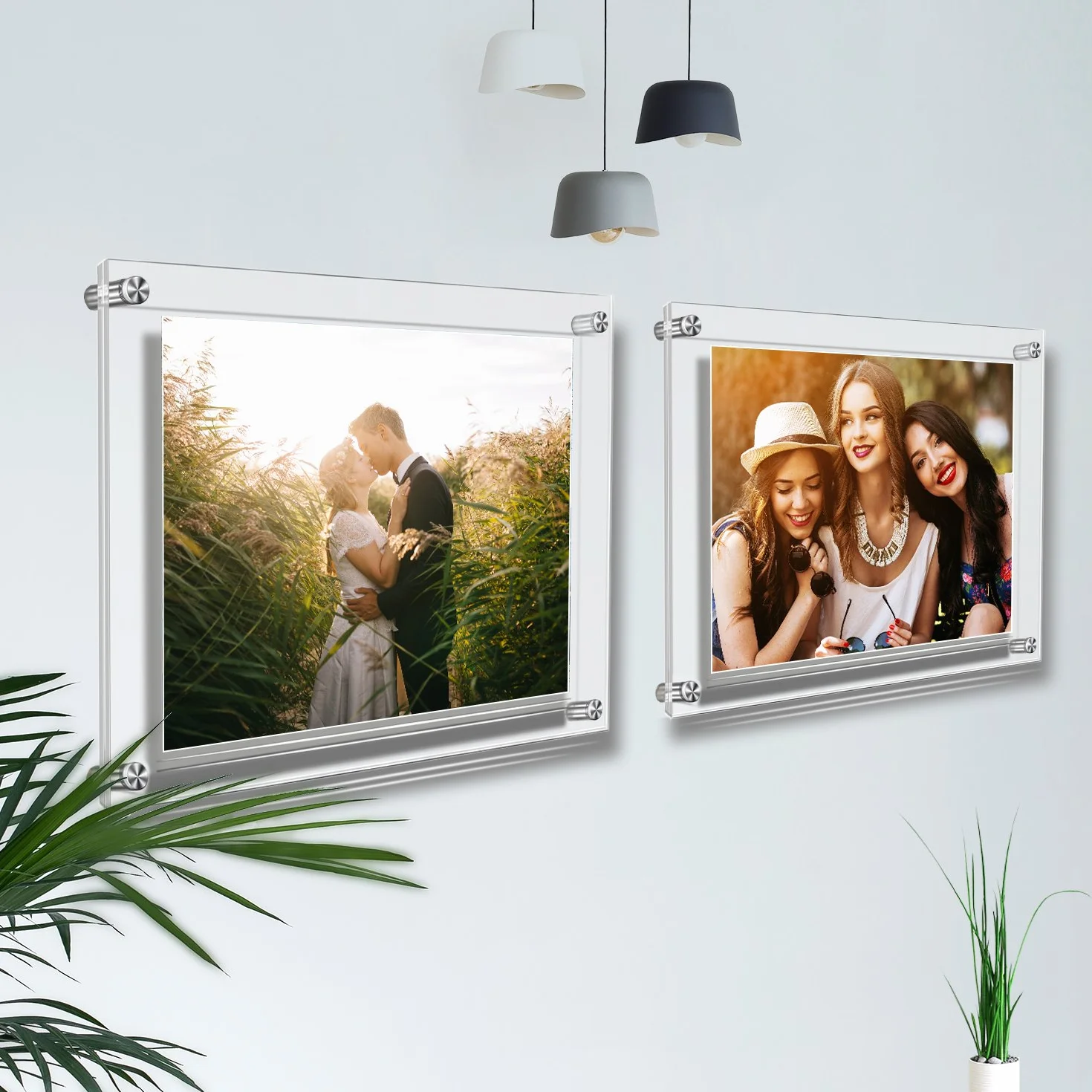 Akrylowe ramki na zdjęcia do montażu na ścianie, przezroczysty panel z podwójnym panelem zawiera obrazy 43,6 x 31,5 cm, ramka na zdjęcia w formacie A3 do wyświetlania plakatów certyfikowanych