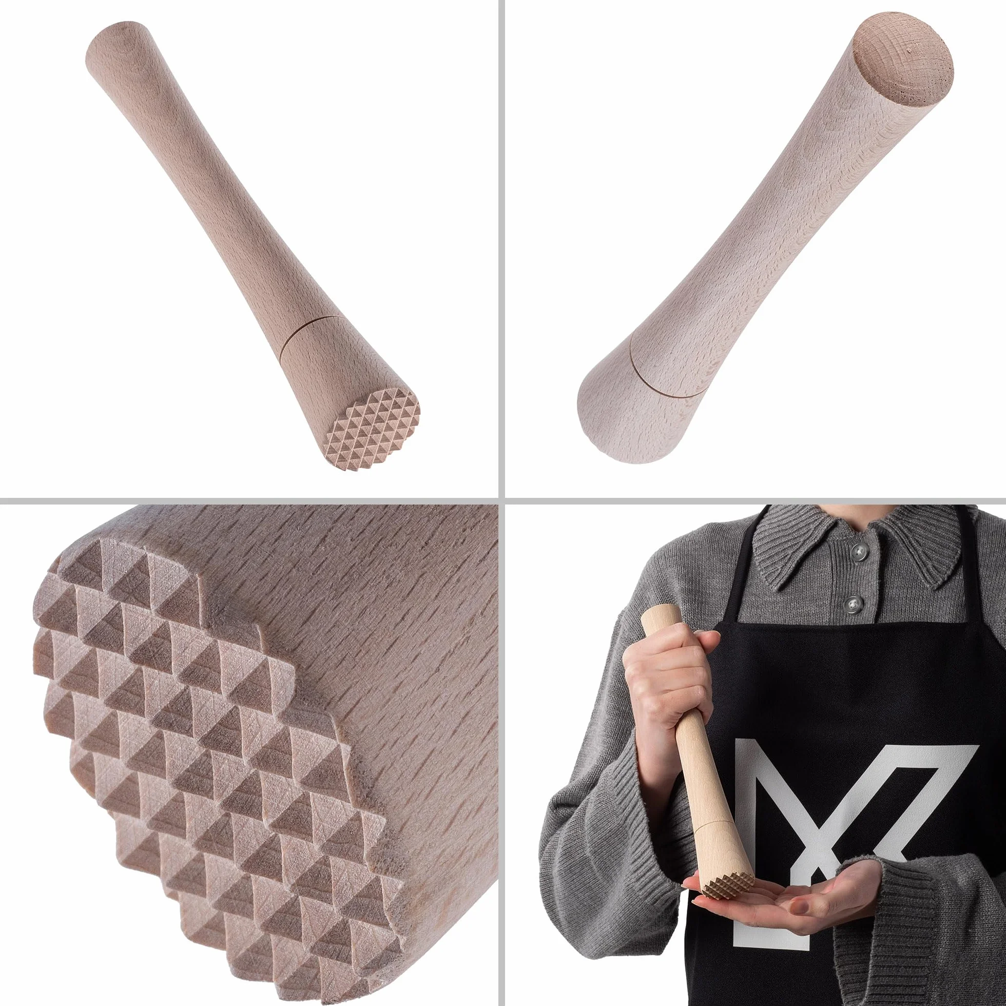 KADAX Drewniany ubijak do kapusty 24 x 4 cm do kiszenia kapusty i kimchi ułatwia ubijanie w słoju, nie reaguje z solanką