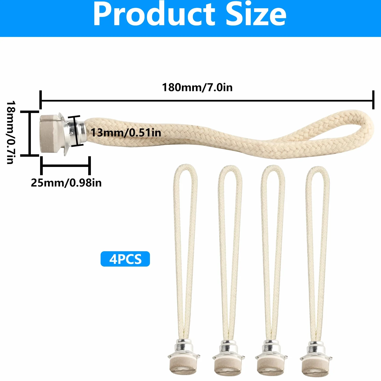 4 sztuki lamp zapachowych do lampy Berger, zapasowy knot do lampy Berger, lampa olejowa, zapasowy knot do kontroli powietrza, katalityczny palnik do aromaterapii, dekoracja domu (18 mm)