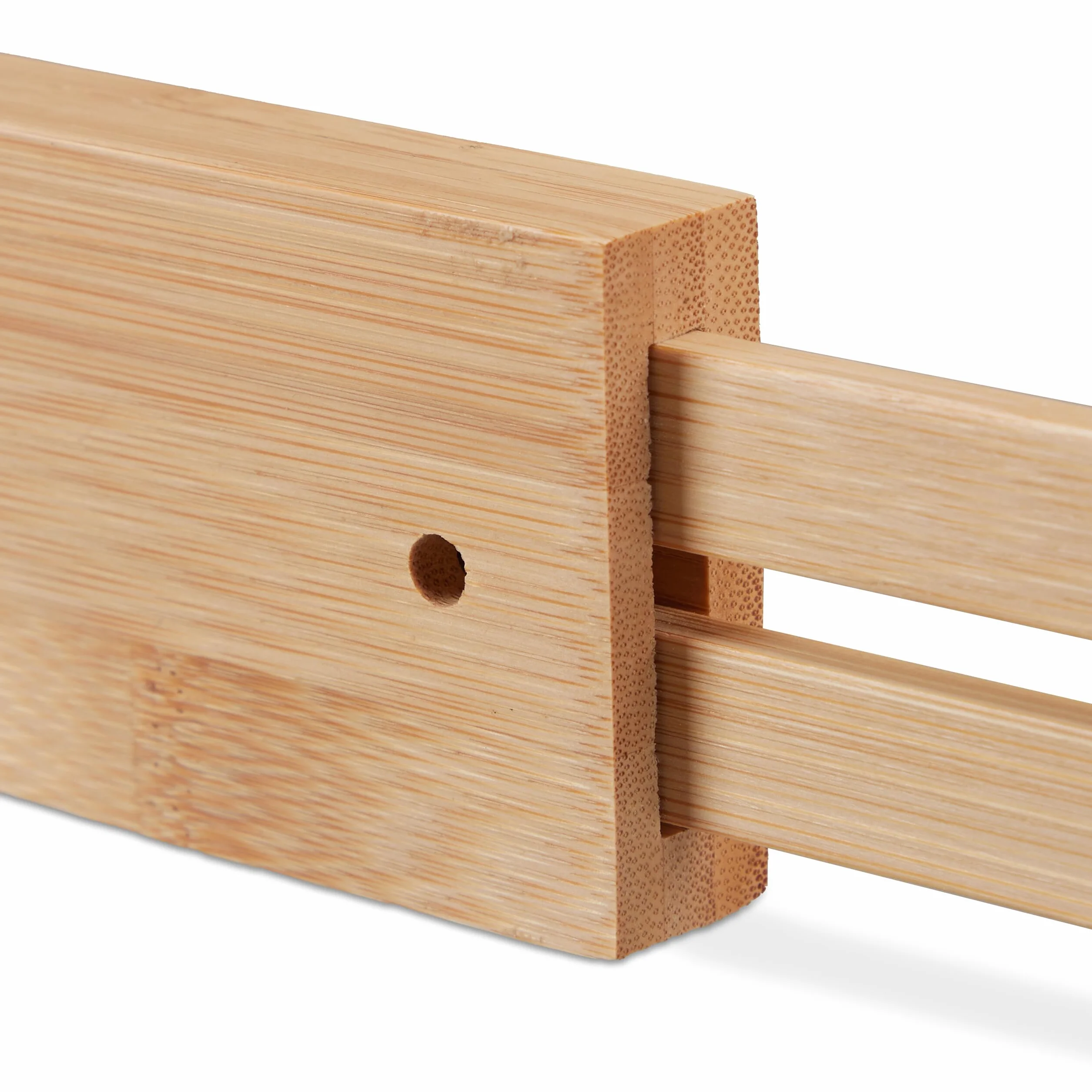 Relaxdays Separator do szuflad 10-częściowy zestaw regulowana długość 43,5-56,5 cm bambus