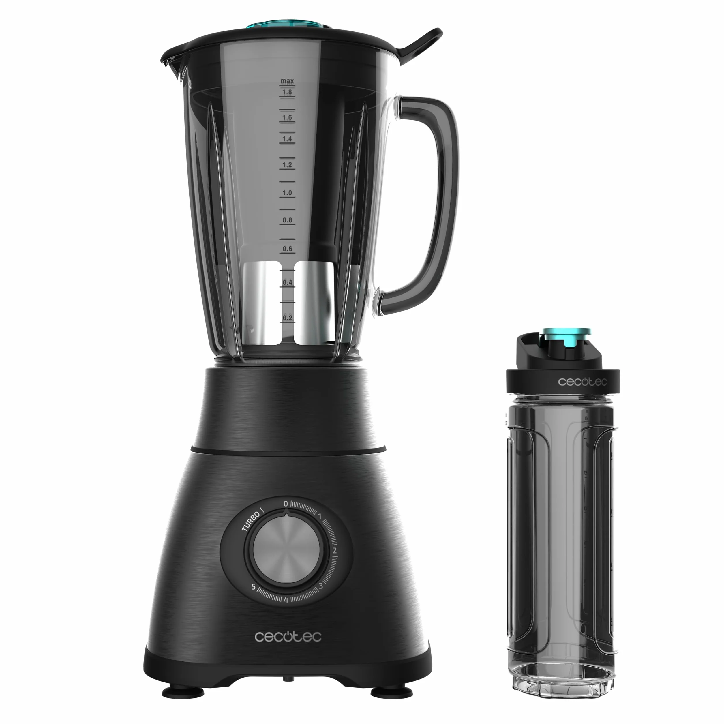 Cecotec Blender kielichowy Power Black Titanium 1800 Go 1800 W, stal nierdzewna, 1,8 L