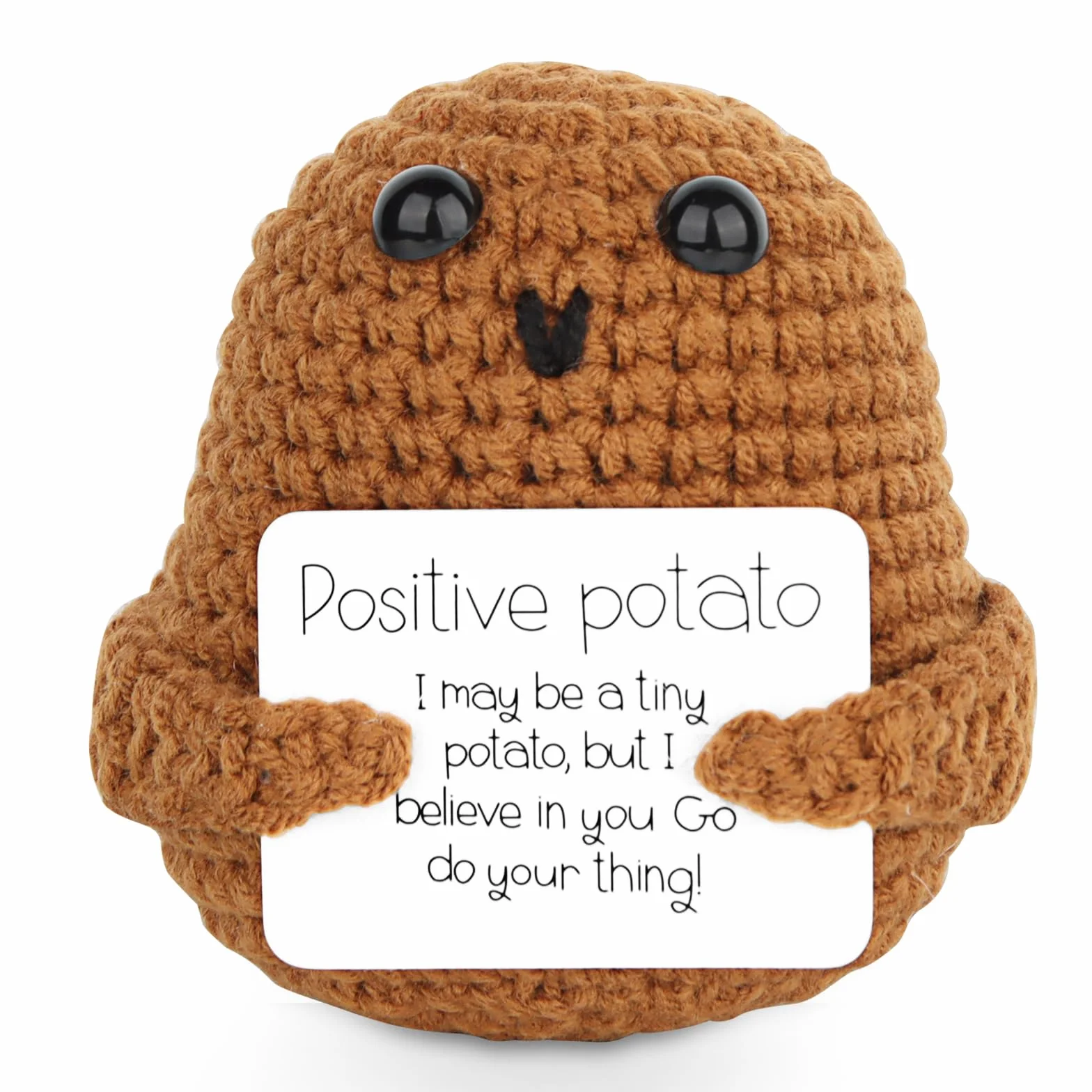Powmag Positive Potato Pocket Hug, lalka ziemniaczana z włóczki do robienia na drutach, zabawne, kreatywne słodkie lalki ziemniaczane dla przyjaciół, prezenty imprezowe do dekoracji i zachęty