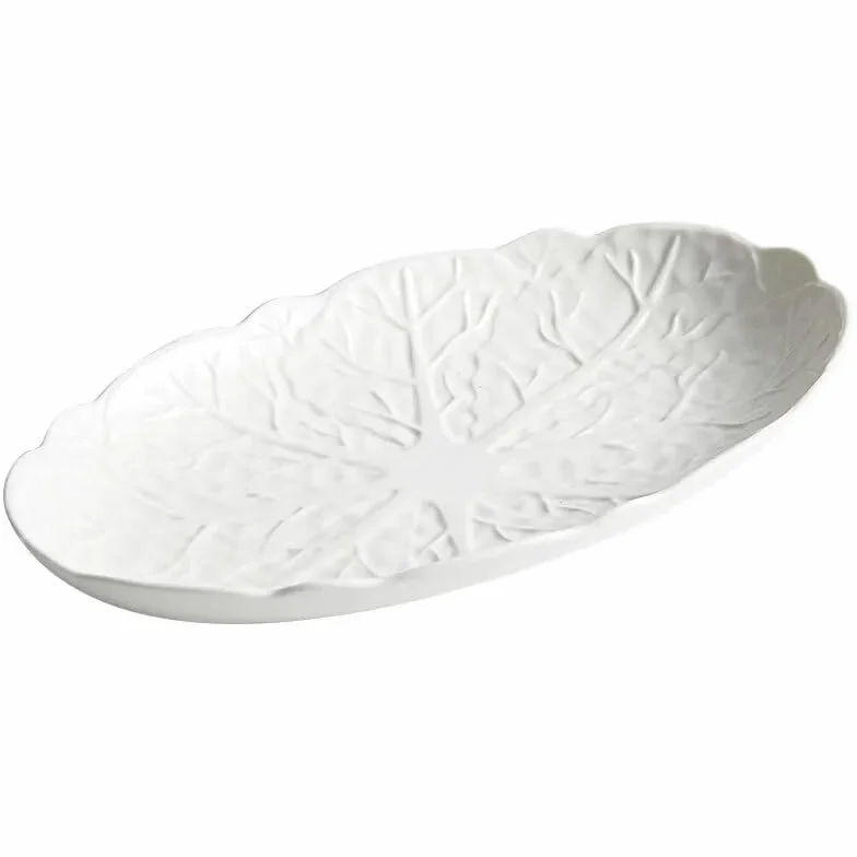 Talerze Kreatywny Owalny Talerz Na Parze Z Rybą Ceramiczny Tłoczony Talerz Na Rybę Naczynia Domowe Charakterystyczna Zastawa Stołowa Do Restauracji Hotelowych Talerze Obi，12 Inches