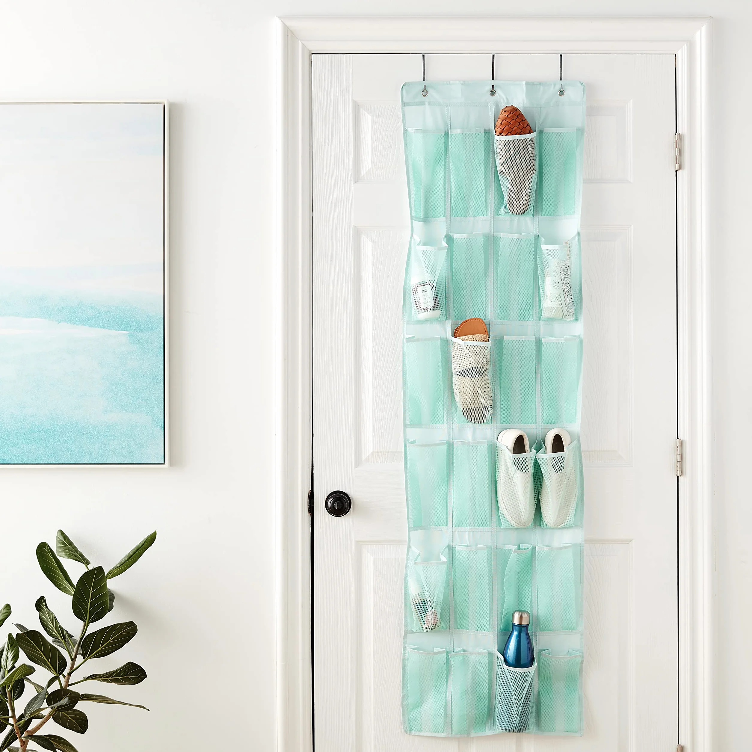 Amazon Basics Organizer na drzwi 24 kieszenie 47 x 6,3 x 165 cm jadeitowo zielony