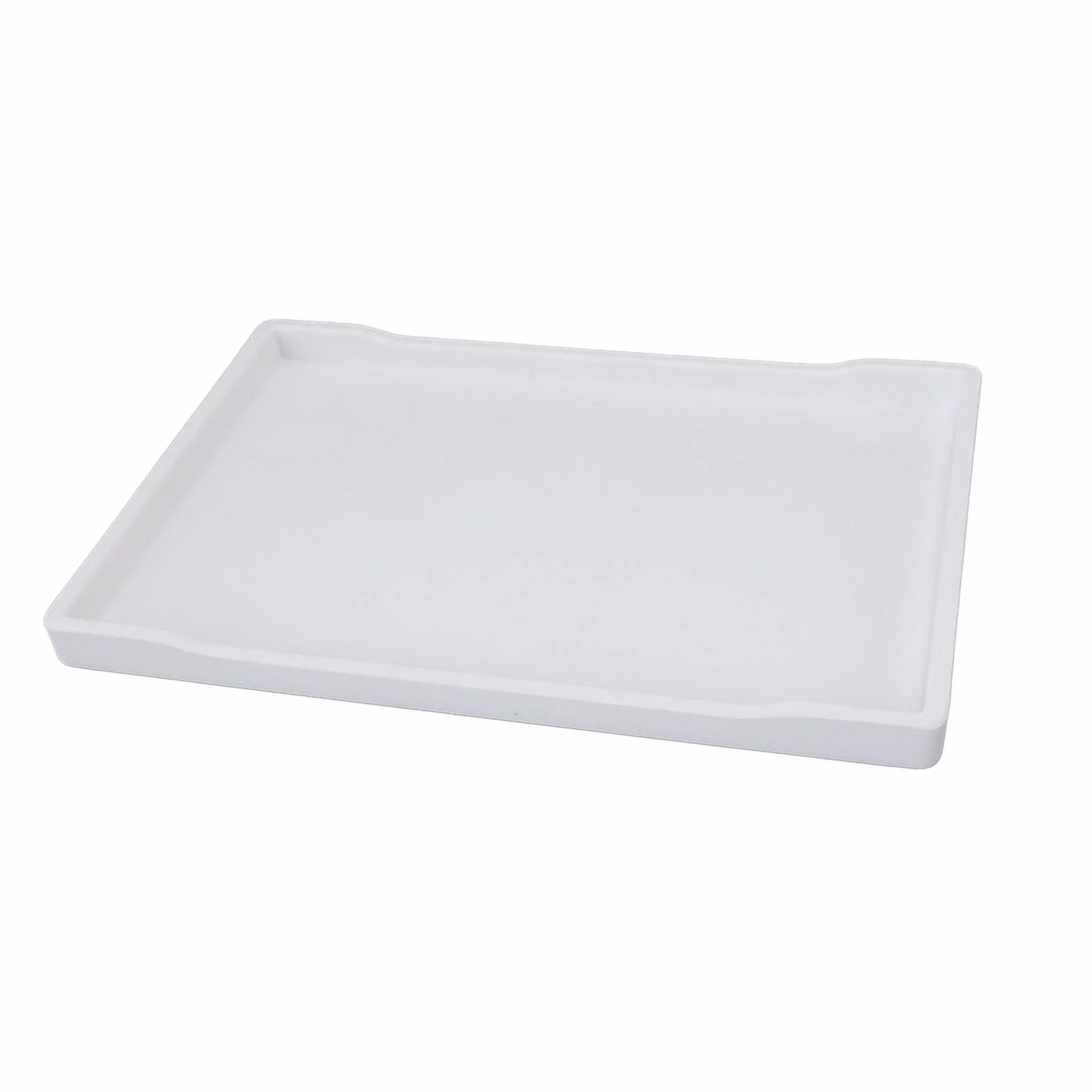 Plastikowa Taca do Serwowania, Minimalistyczny Prostokątny Organizer z Antypoślizgowym Dnem do Domowego Blatu Kuchennego (Biały)