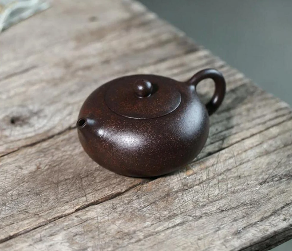 Czajniczek Zaparzacz Do Herbaty Czajniczek Ekspres Do Herbaty Płaskie Xi Shi Zika Butelka Czarny Złoty Piasek Teapot Collection Collection Prezent Herbata Zestaw