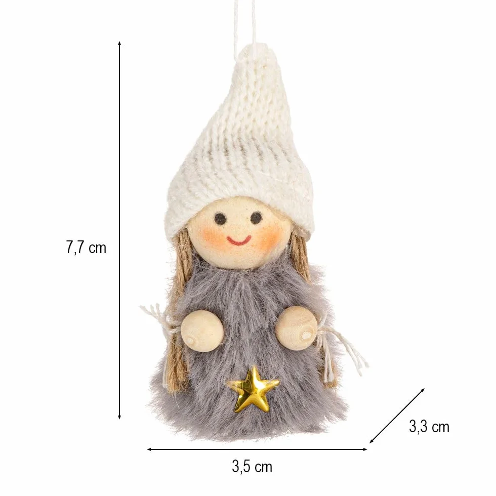 Ideen mit Herz | Figurka dekoracyjna | Boże Narodzenie | Zima | Drewniana figurka | Drewniana lalka | Dekoracja świąteczna | Ozdoba choinkowa | Zawieszka | Kantenhocker | Zimowa lalka (Madita)
