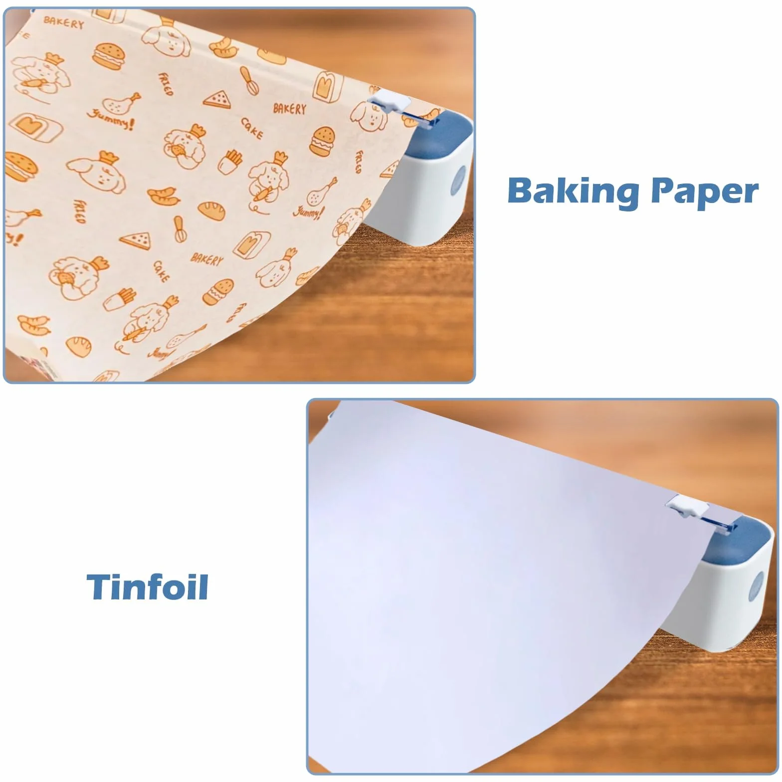 Dozownik folii spożywczej z Schneiderem, magnetyczny dozownik folii, do kuchni, dozownik do folii spożywczej i folii aluminiowej, niebieski