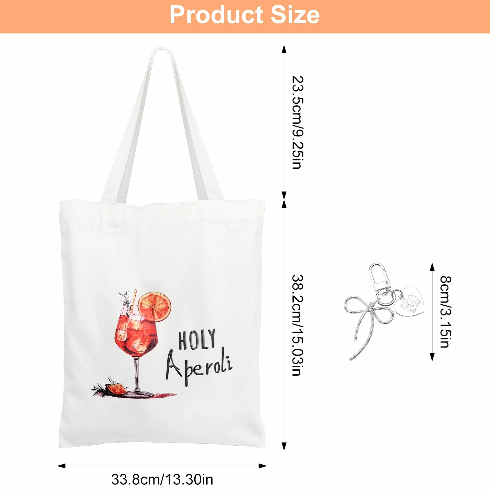 Aperol Spritz Torba bawełniana, 35 x 40 cm Torba materiałowa z nadrukiem Aperoli Gift Holy Aperoli Torba jutowa, torba na zakupy Pomysł na prezent dla dziewcząt Letnie uczucie w każdym sezonie